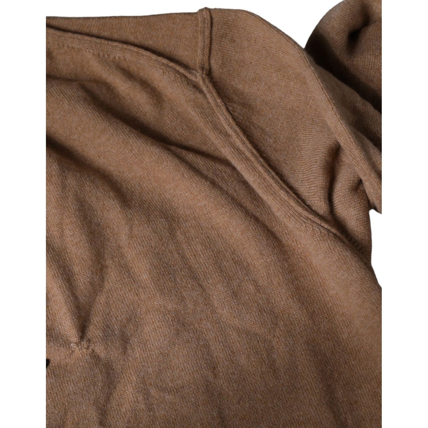 Dolce & Gabbana Brown Cashmere Knit V-neck Pullover Sweater Dolce & Gabbana Dark Olive Green