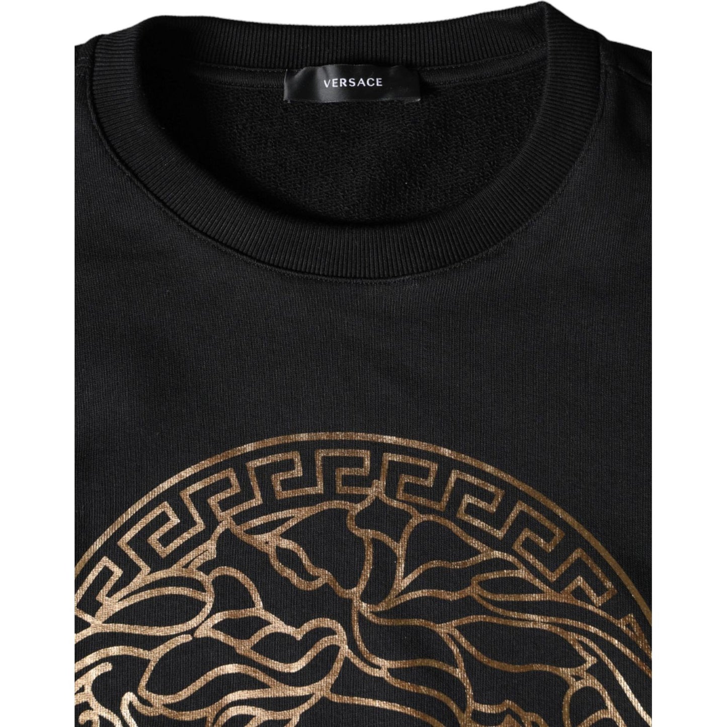 Versace Black Medusa Fleece Cotton Crew Neck Sweatshirt Sweater Versace Black
