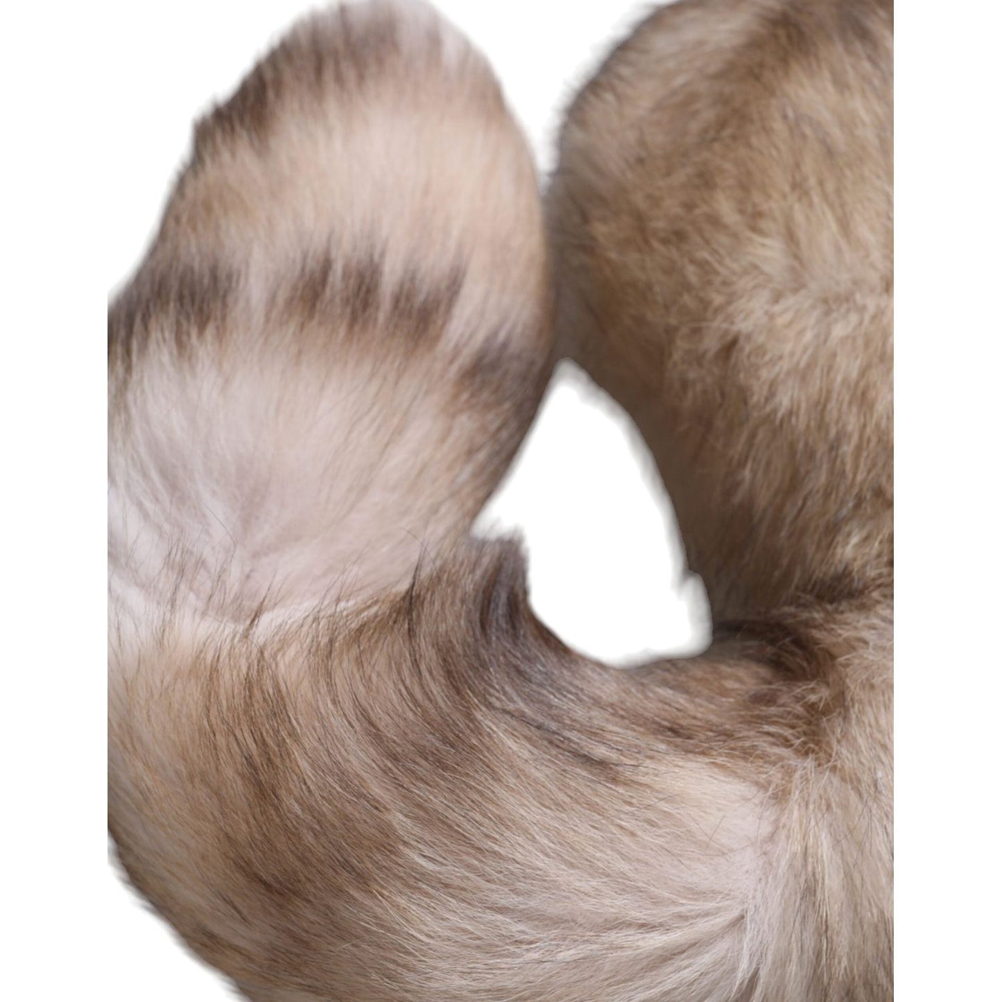 Dolce & Gabbana Brown Frost Fox Fur Neck Warmer Winter Scarf Dolce & Gabbana Rosy Brown