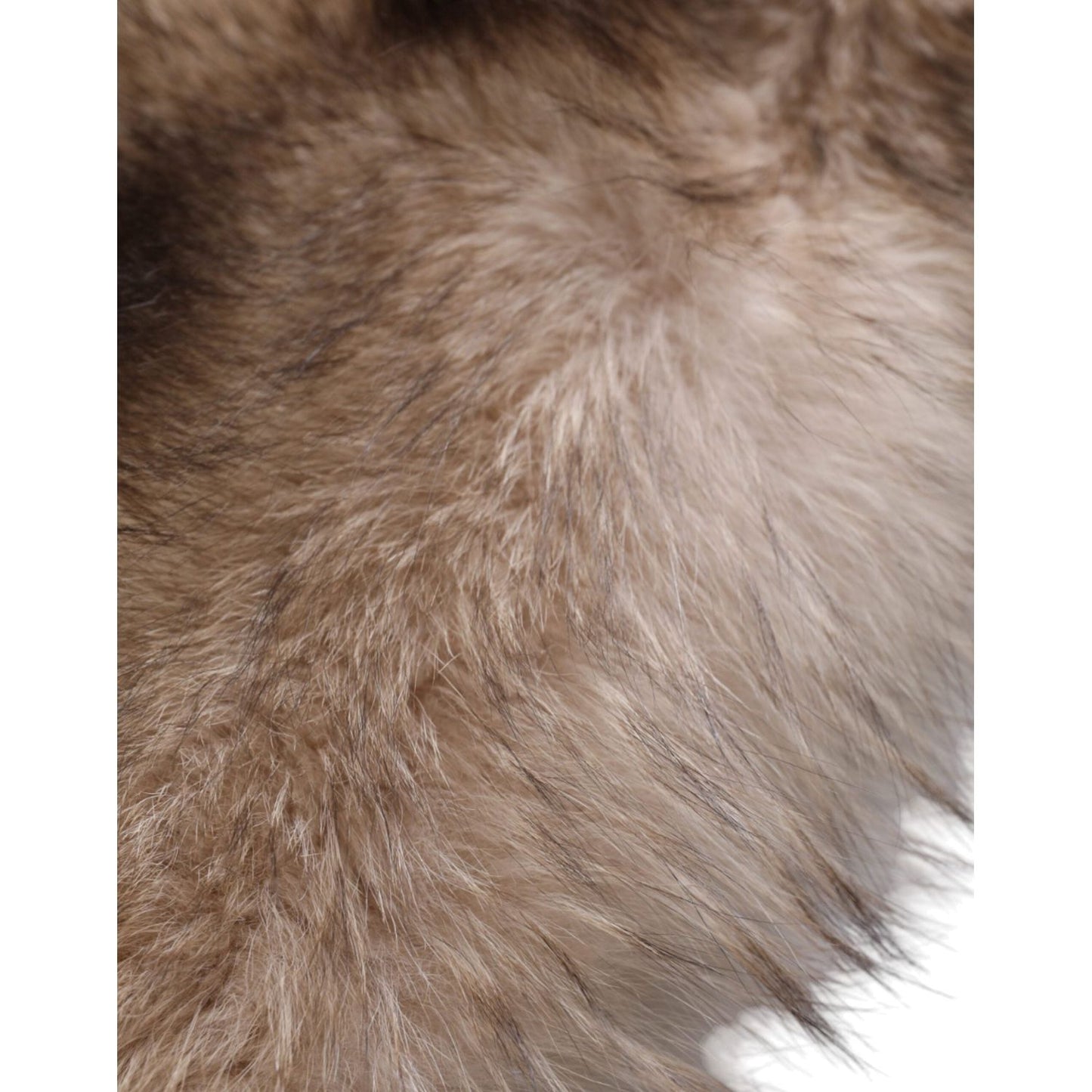 Dolce & Gabbana Brown Frost Fox Fur Neck Warmer Winter Scarf Dolce & Gabbana Dim Gray