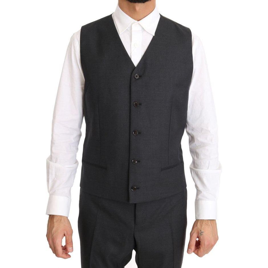 Dolce & Gabbana Elegant Gray Double Breasted Wool Silk Suit Dolce & Gabbana Light Gray
