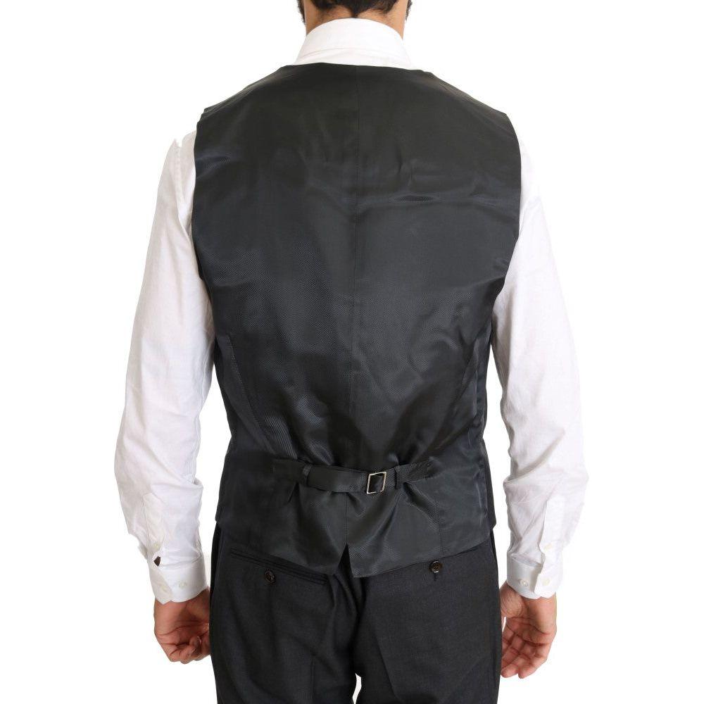 Dolce & Gabbana Elegant Gray Double Breasted Wool Silk Suit Dolce & Gabbana Dark Slate Gray