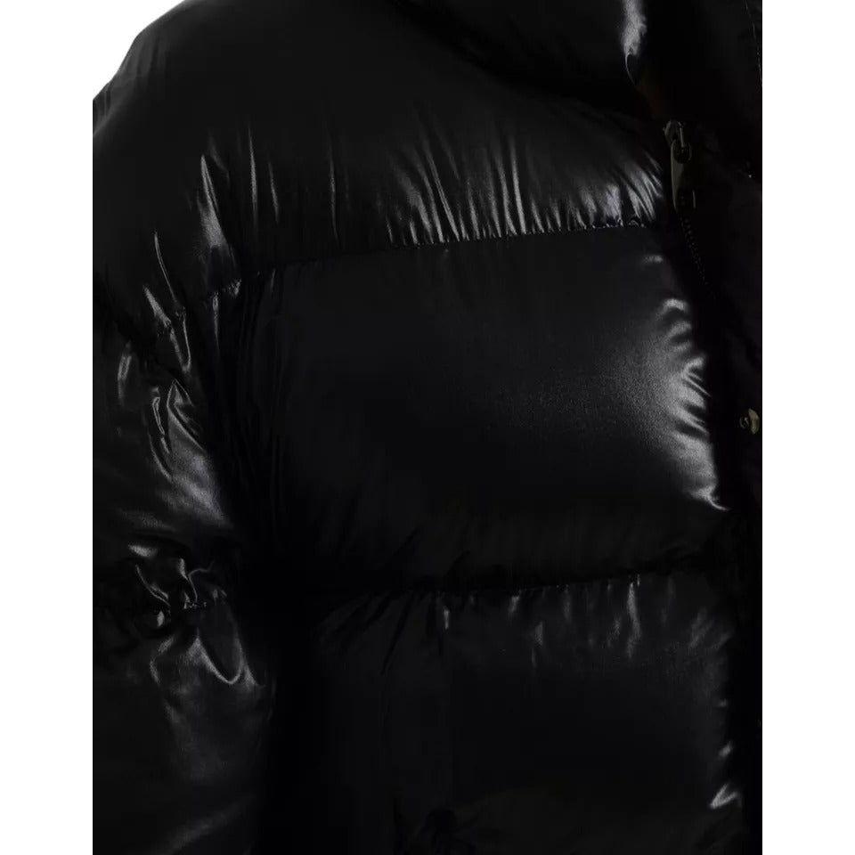 Dolce & Gabbana Black Puffer Quilted Full Zip Coat Jacket Dolce & Gabbana Black