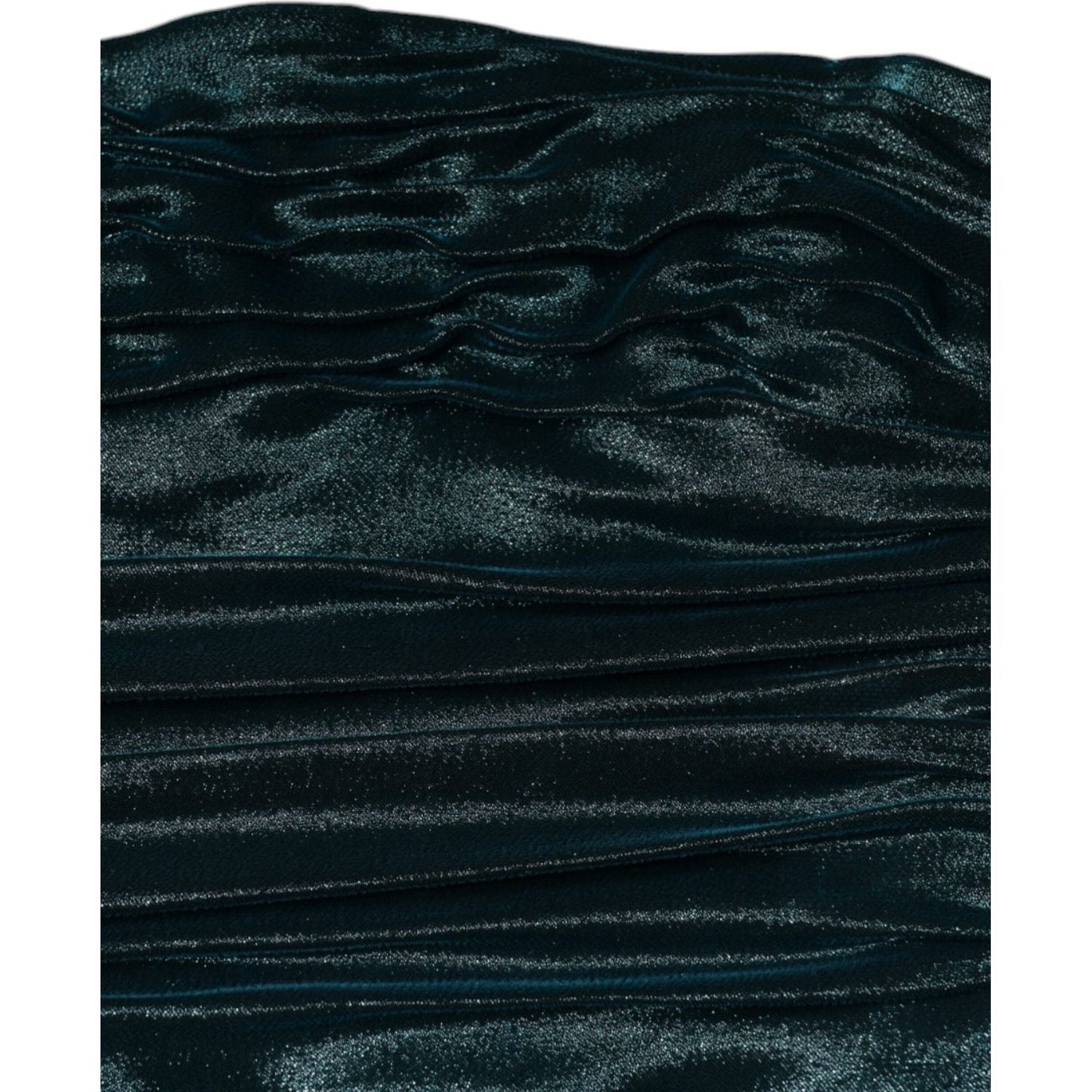 Dolce & Gabbana Green Silk Blend Satin Fitted Strapless Dress Dolce & Gabbana Black