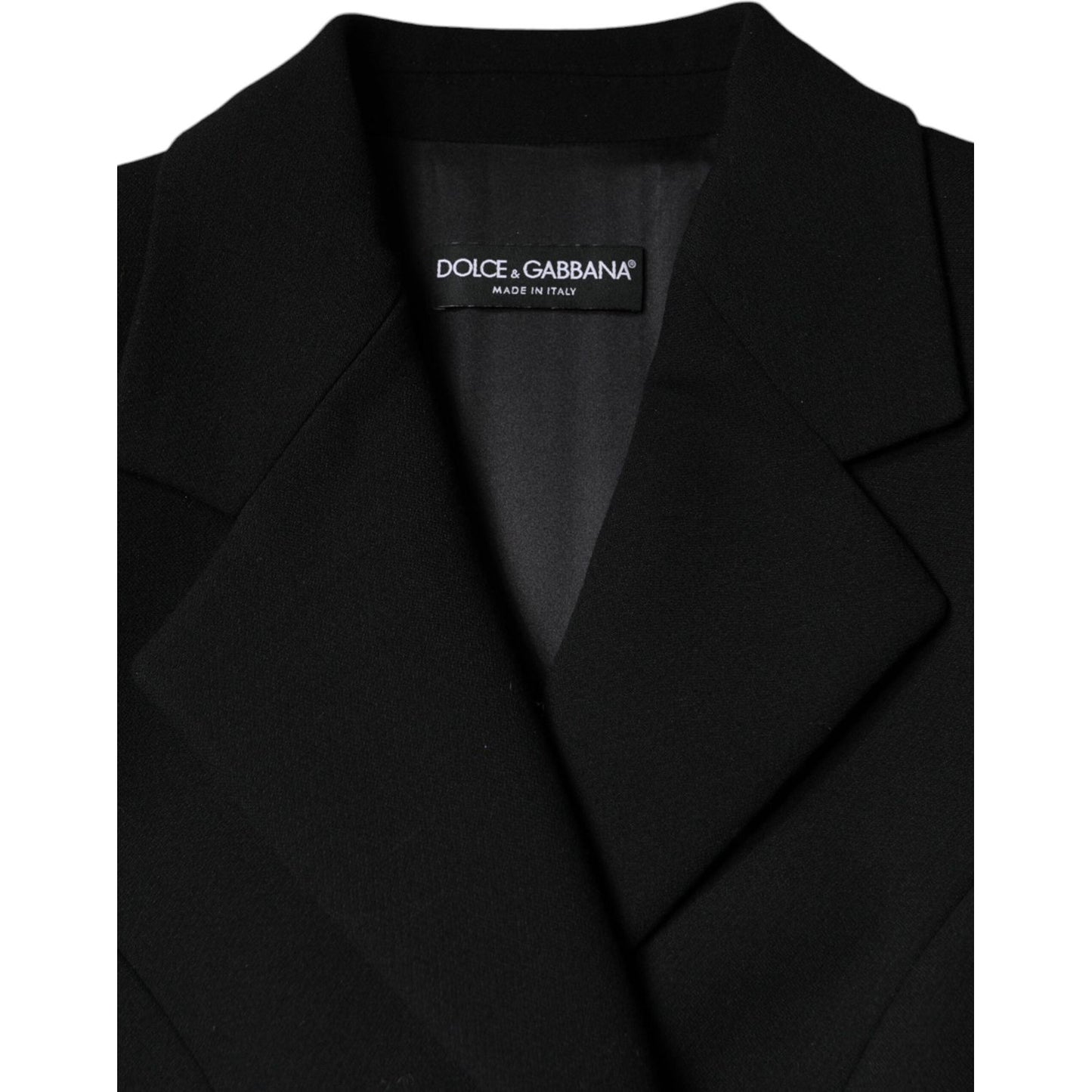 Dolce & Gabbana Black Double Breasted Trench Coat Jacket Dolce & Gabbana Black