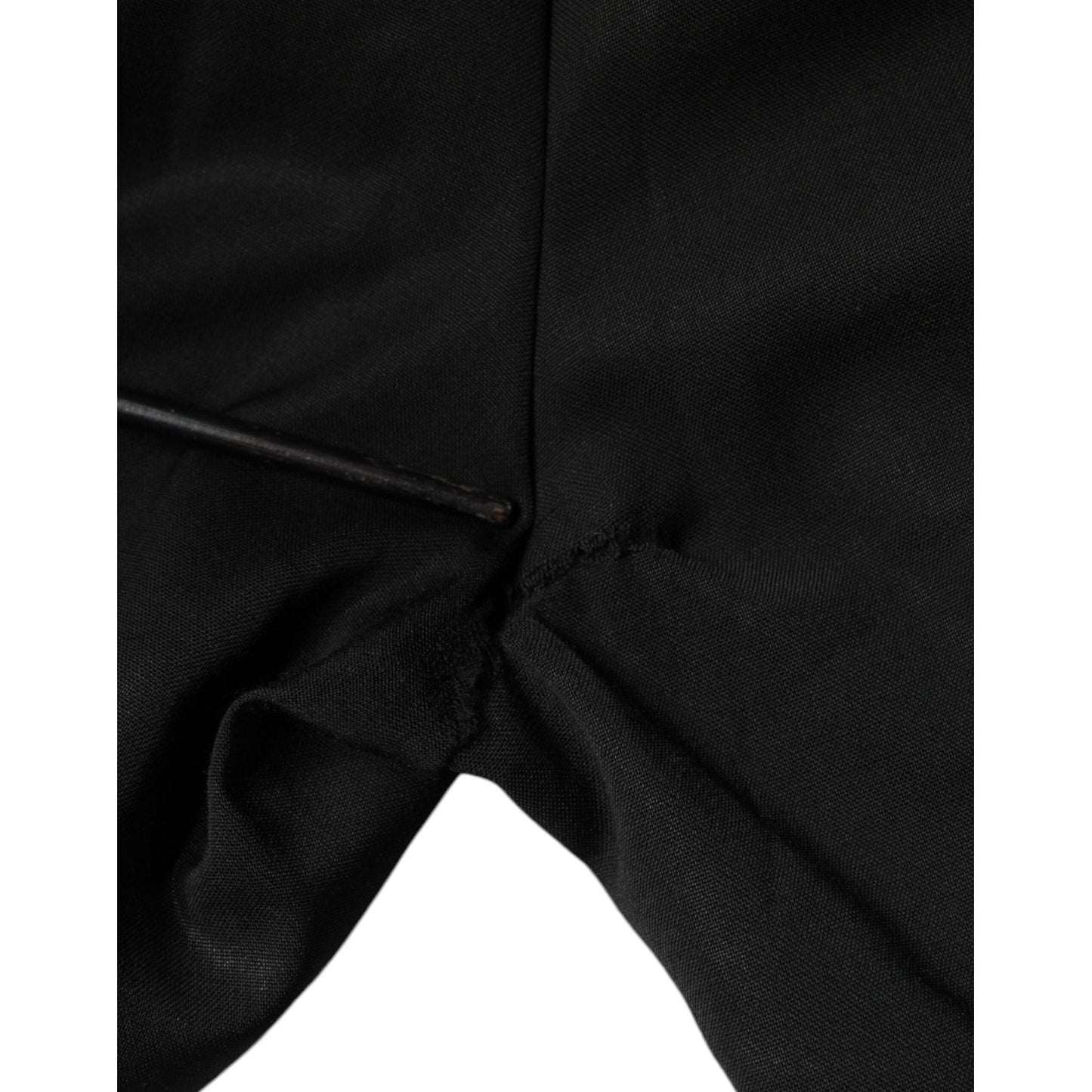 Dolce & Gabbana Black Polyester High Waist Tapered Pants Dolce & Gabbana Black