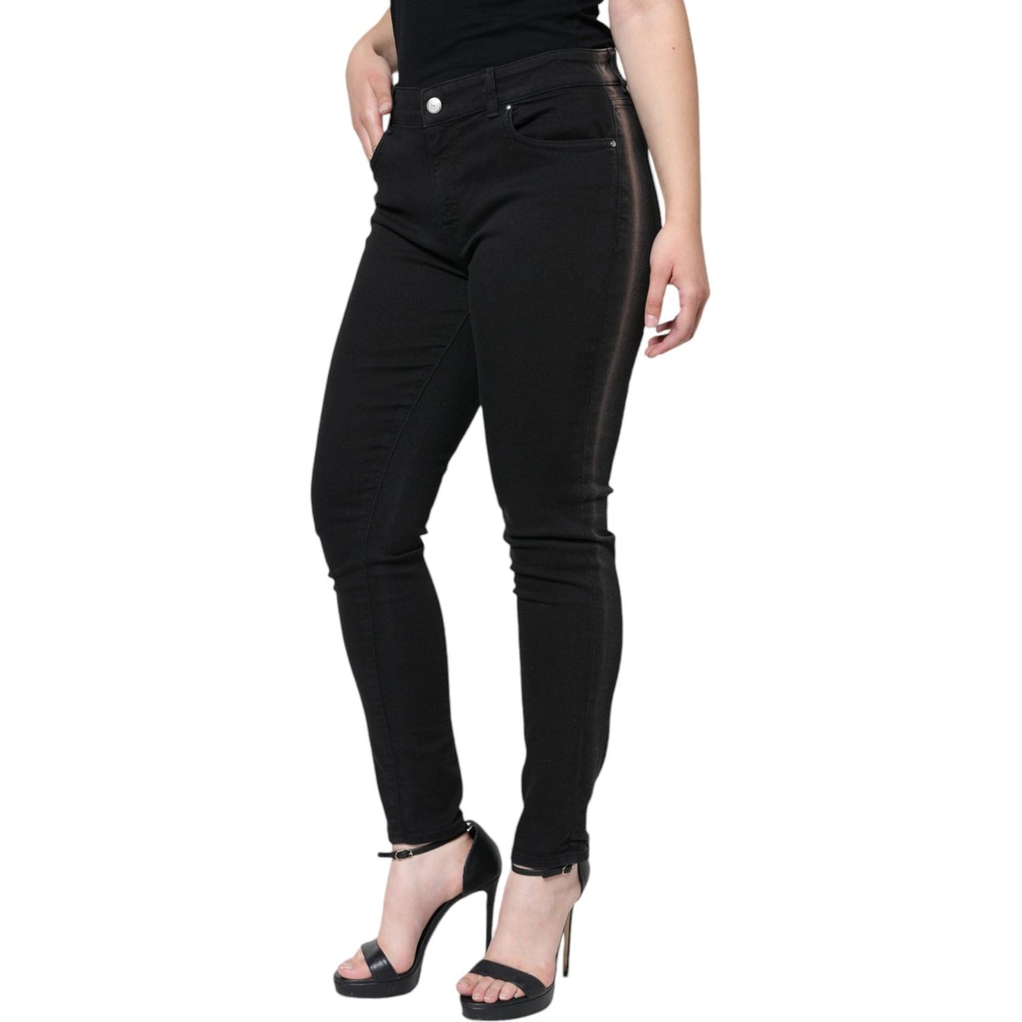 Dolce & Gabbana Black Cotton Stretch Skinny Denim Jeans Dolce & Gabbana Black