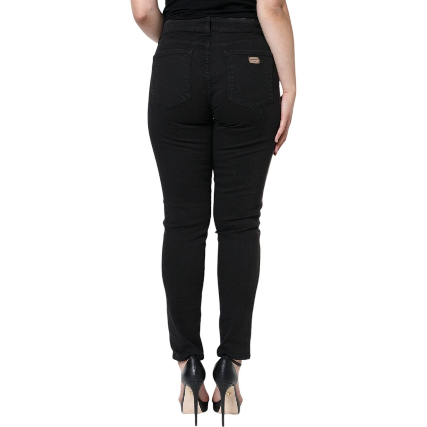 Dolce & Gabbana Black Cotton Stretch Skinny Denim Jeans Dolce & Gabbana Black
