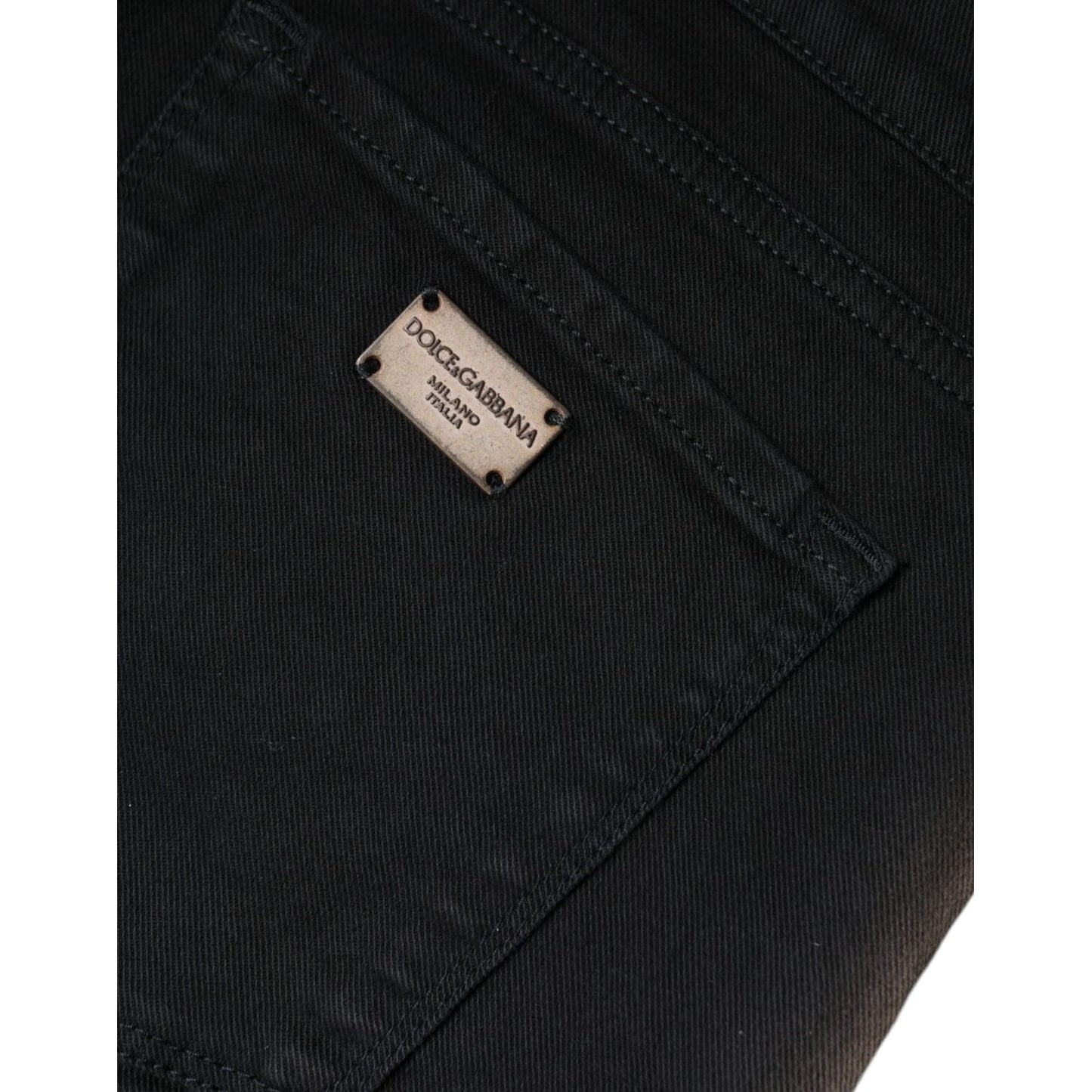 Dolce & Gabbana Black Cotton Stretch Skinny Denim Jeans Dolce & Gabbana Black