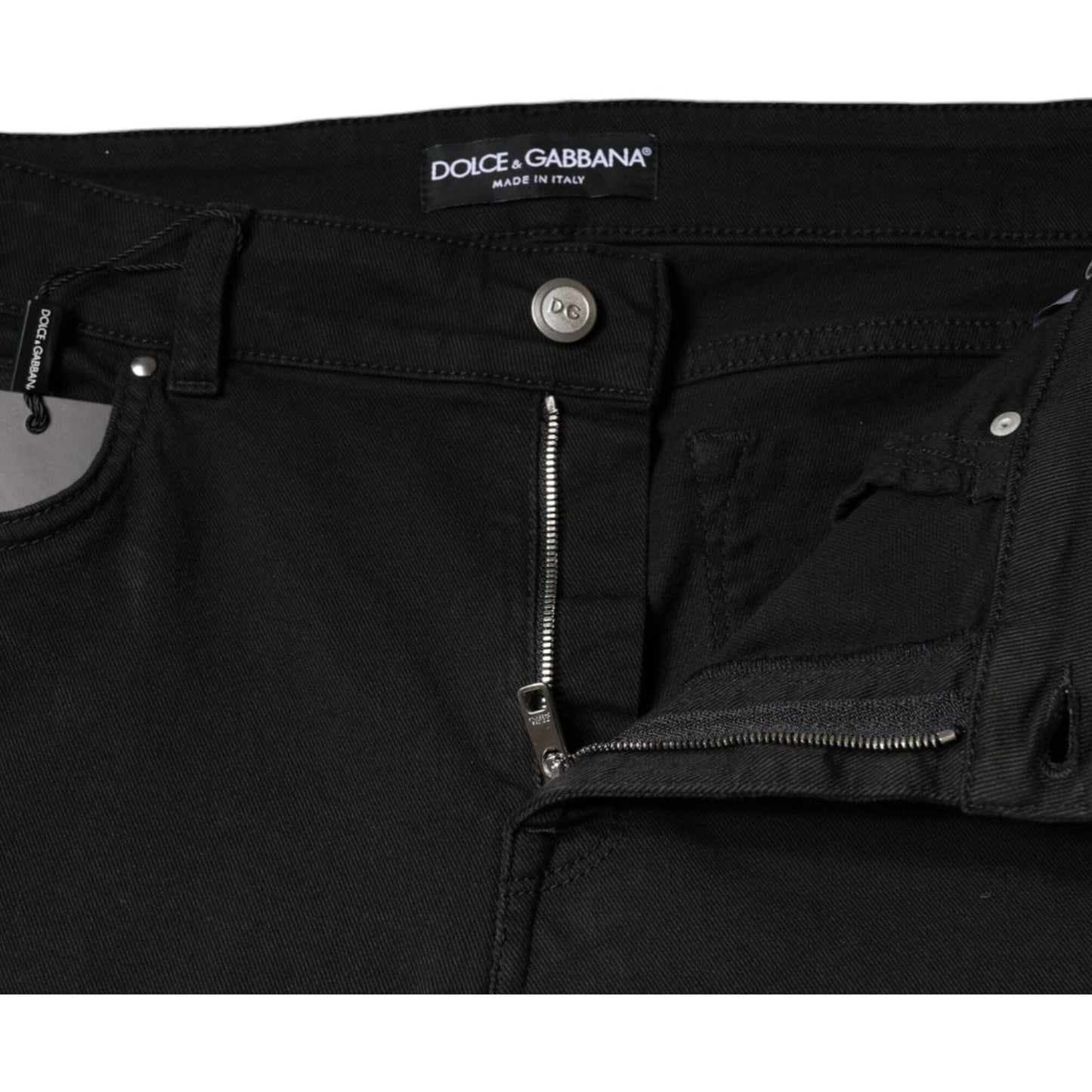Dolce & Gabbana Black Cotton Stretch Skinny Denim Jeans Dolce & Gabbana Black