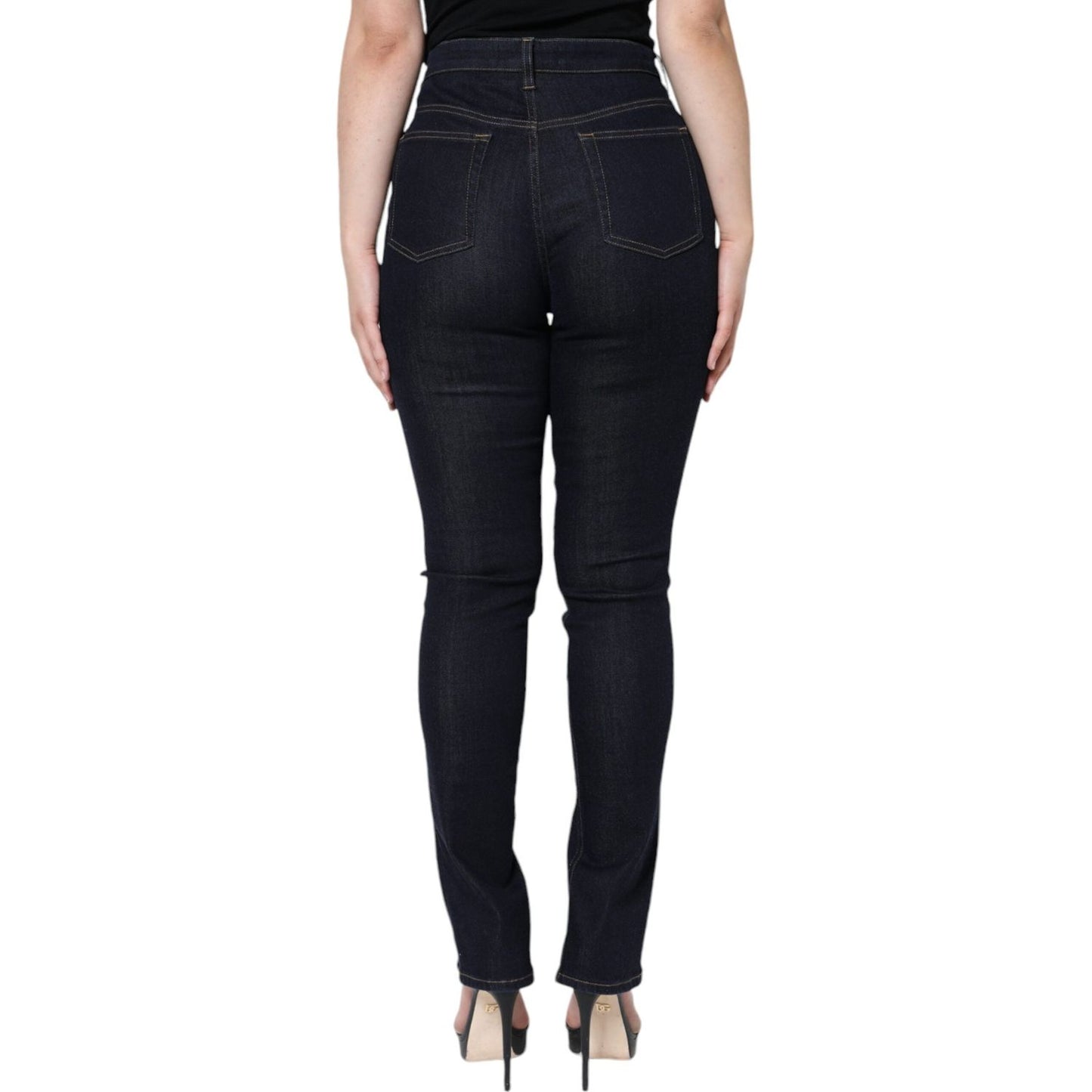 Dolce & Gabbana Black Cotton Blend Skinny Denim Jeans Dolce & Gabbana Black