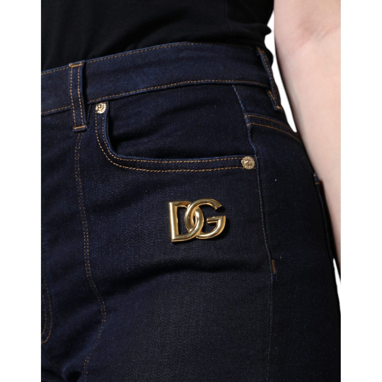 Dolce & Gabbana Black Cotton Blend Skinny Denim Jeans Dolce & Gabbana Black
