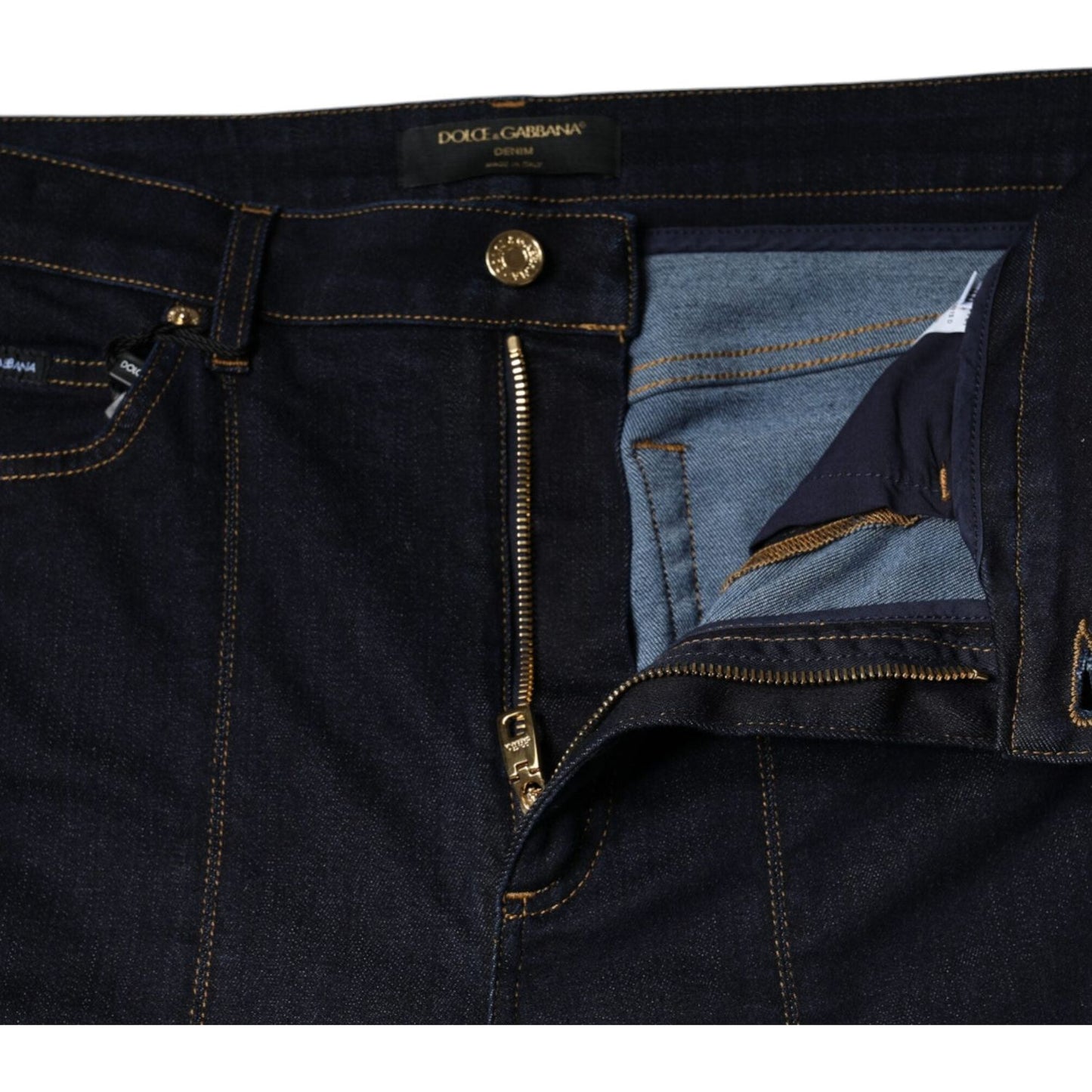 Dolce & Gabbana Black Cotton Blend Skinny Denim Jeans Dolce & Gabbana Black
