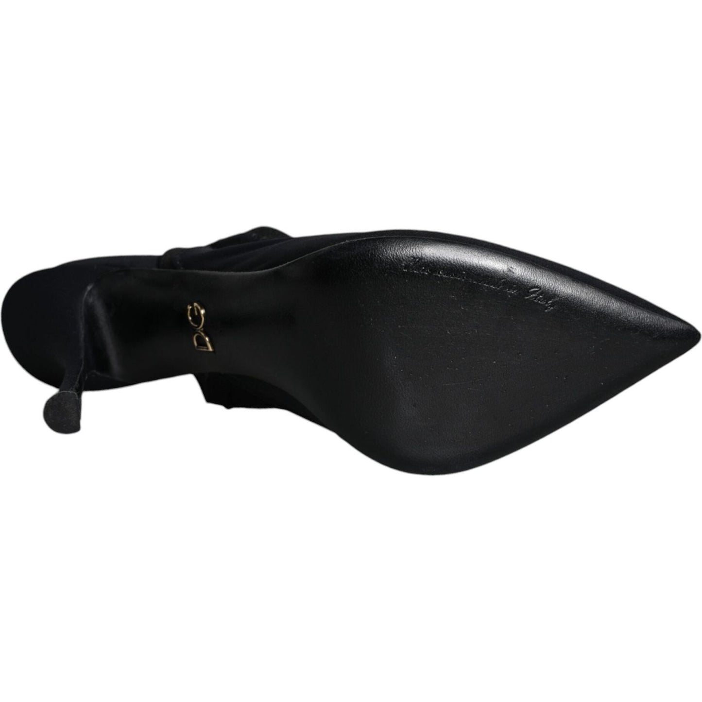 Dolce & Gabbana Black Jersey Stretch Heels Slingback Shoes Dolce & Gabbana Black