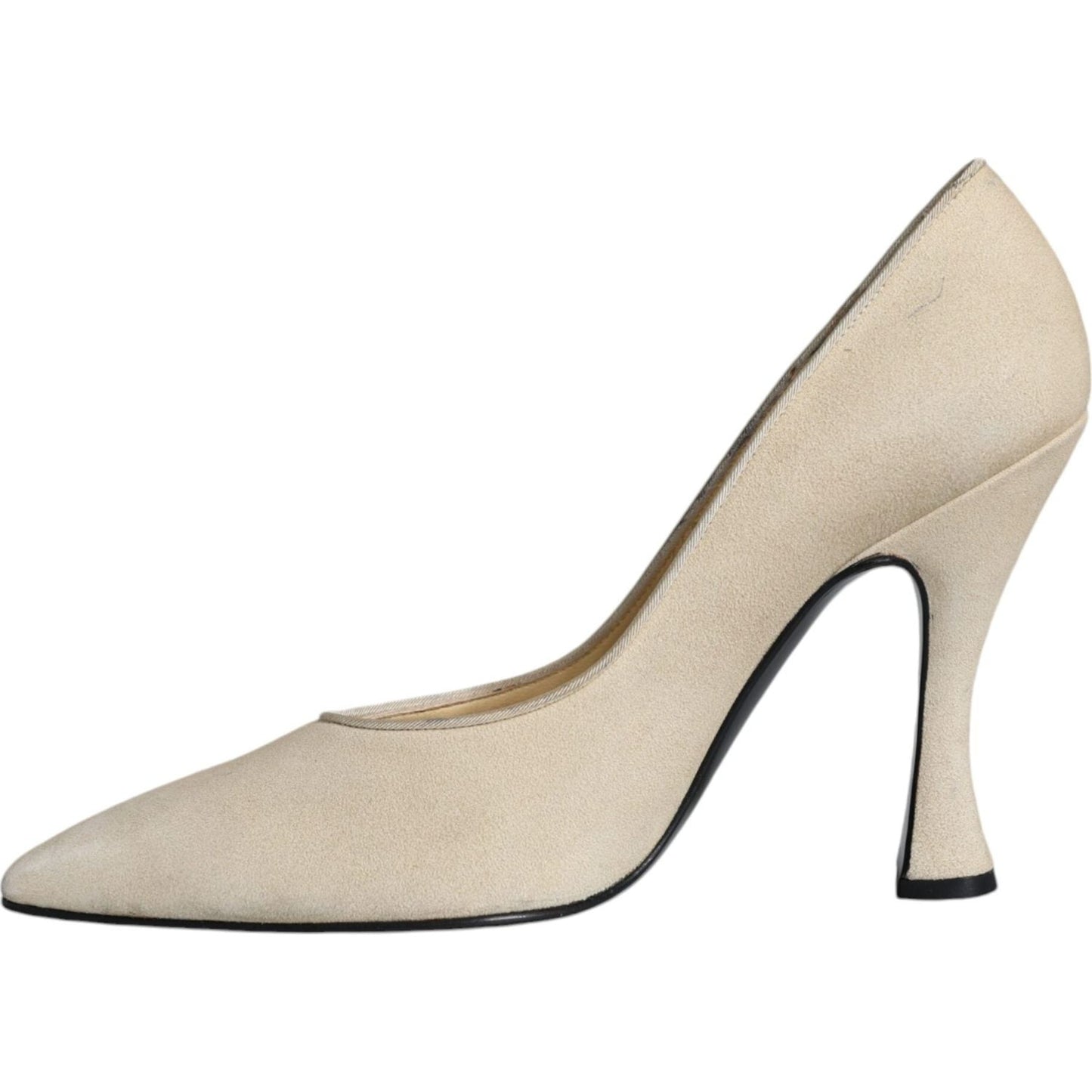 Dolce & Gabbana Beige Suede Leather High Heels Pumps Shoes Dolce & Gabbana Gray