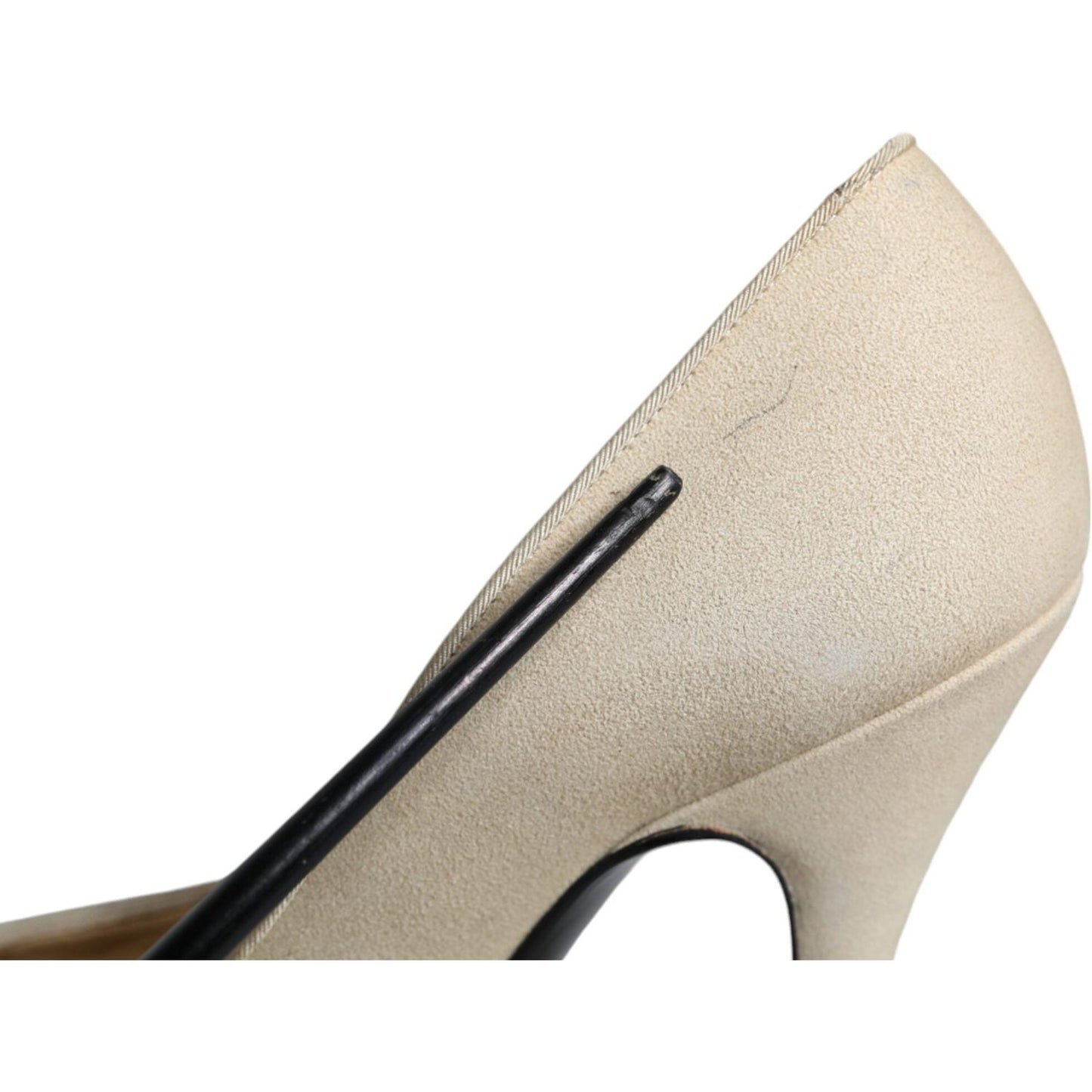 Dolce & Gabbana Beige Suede Leather High Heels Pumps Shoes Dolce & Gabbana Gray