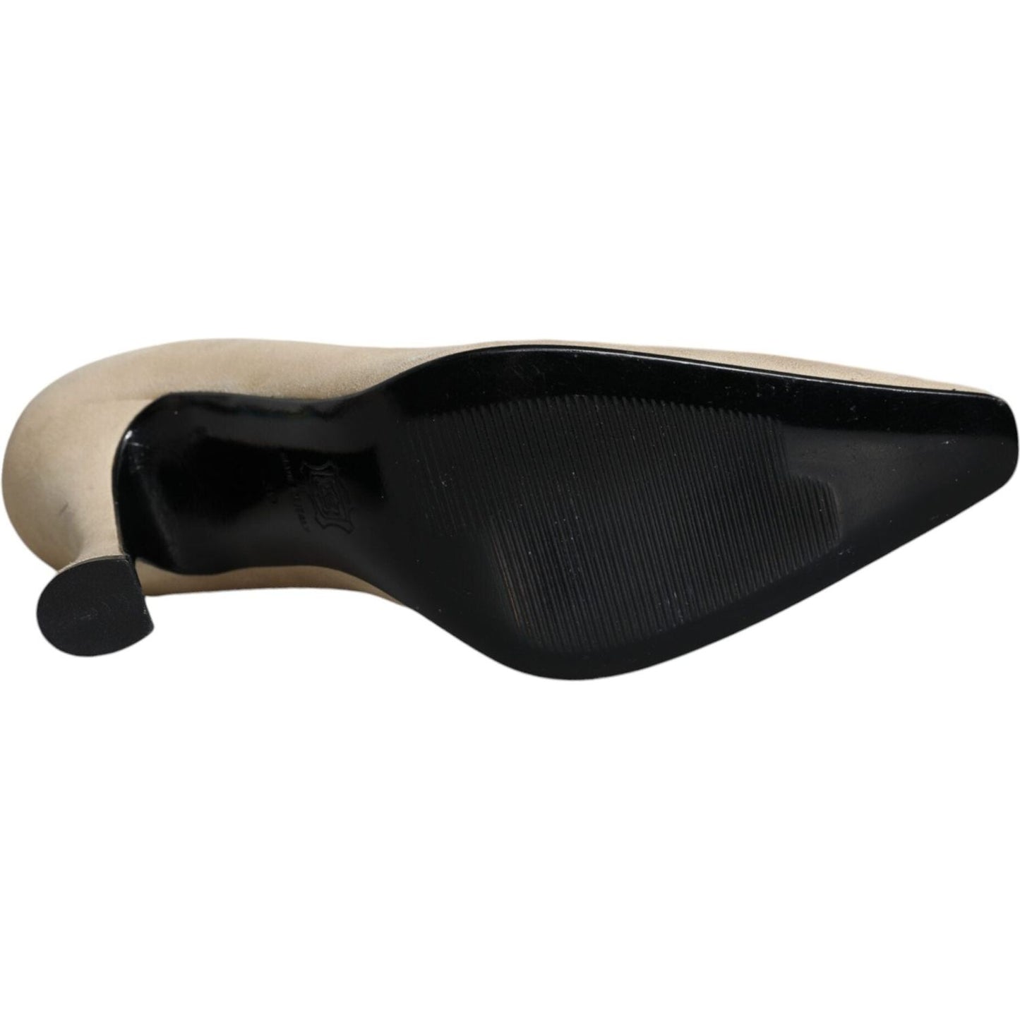 Dolce & Gabbana Beige Suede Leather High Heels Pumps Shoes Dolce & Gabbana Black