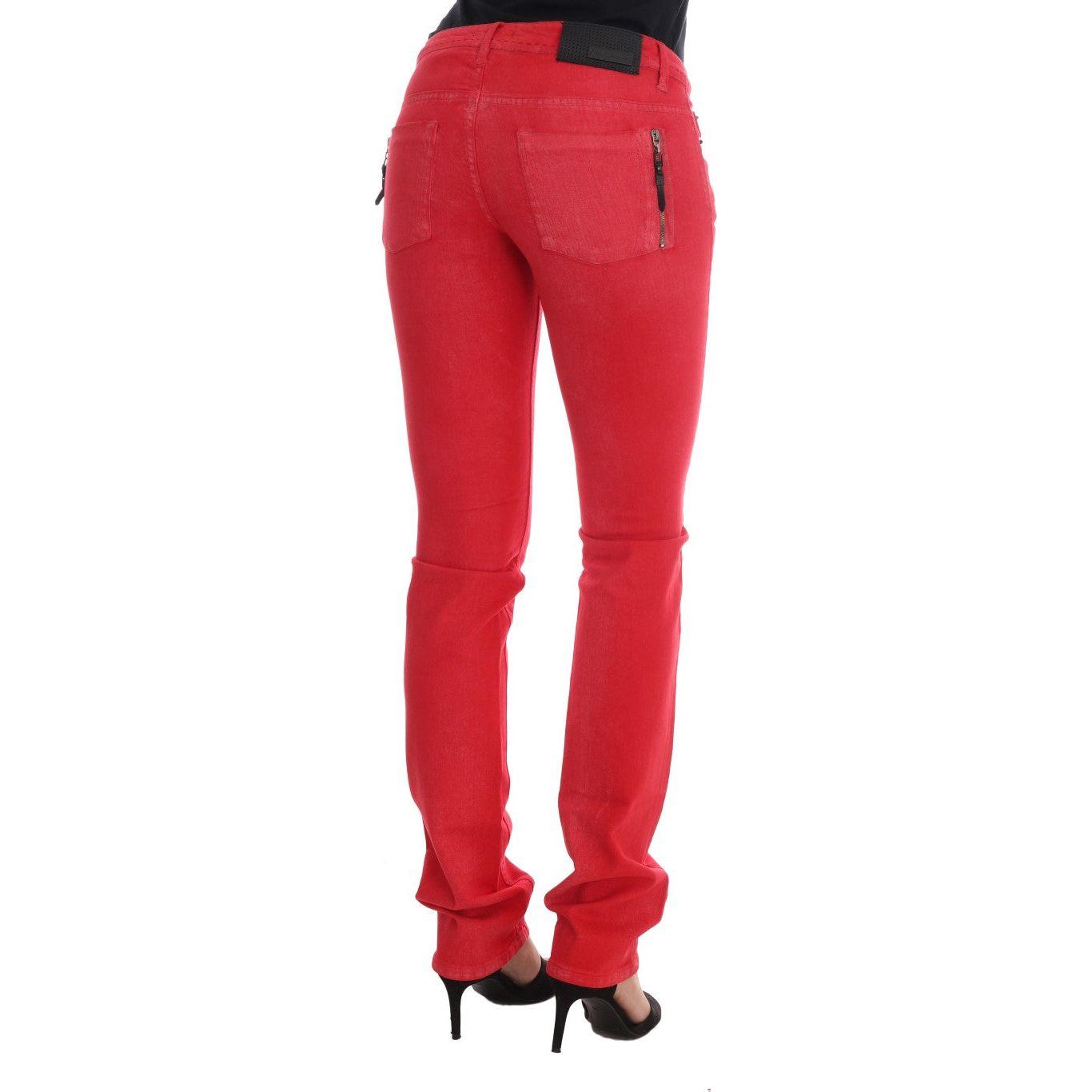 Costume National Red Cotton Stretch Slim Jeans SIG30121-4