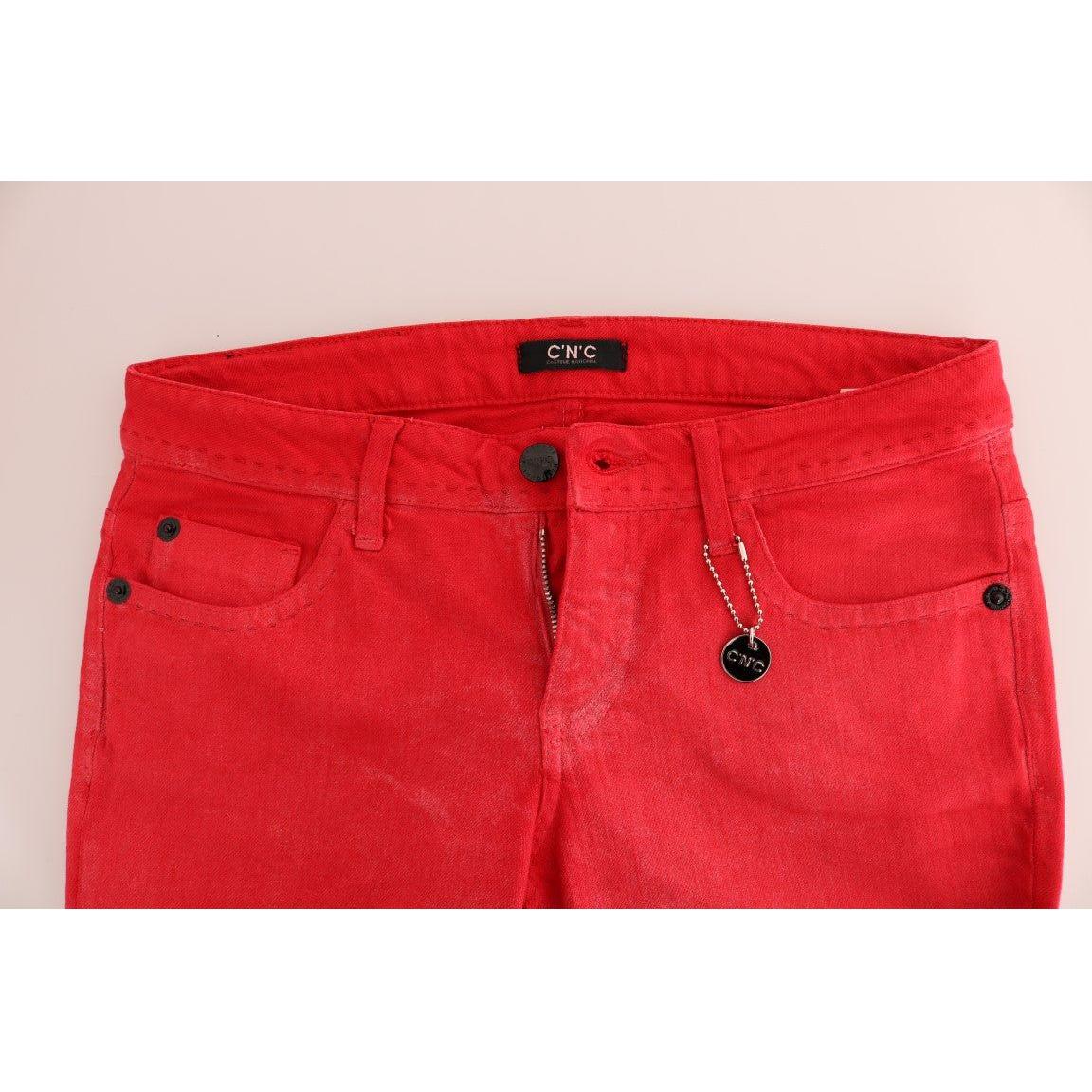 Costume National Red Cotton Stretch Slim Jeans SIG30121-4