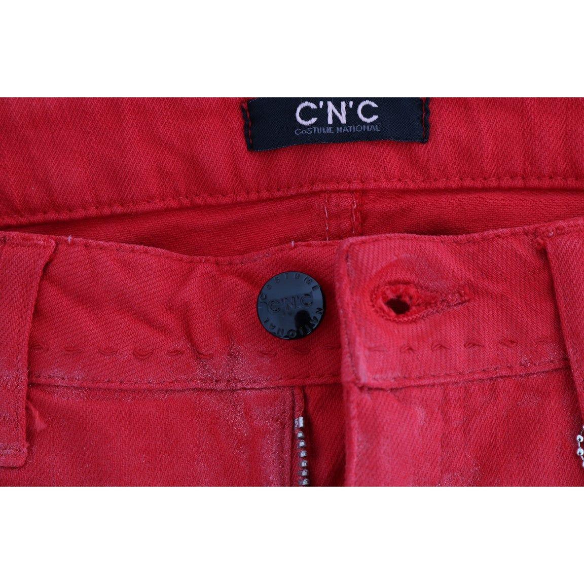 Costume National Red Cotton Stretch Slim Jeans SIG30121-4