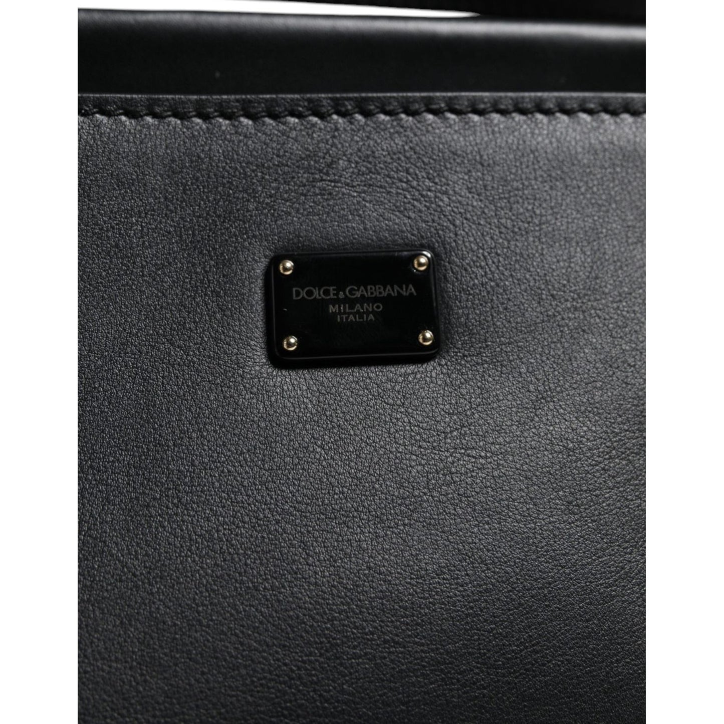 Dolce & Gabbana Black Leather SICILY Top Handle Crossbody Bag Dolce & Gabbana Dark Slate Gray