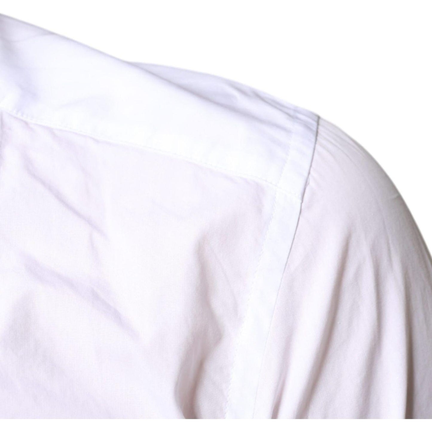 Dolce & Gabbana White Bib Cotton Poplin Formal Dress Shirt Dolce & Gabbana Lavender