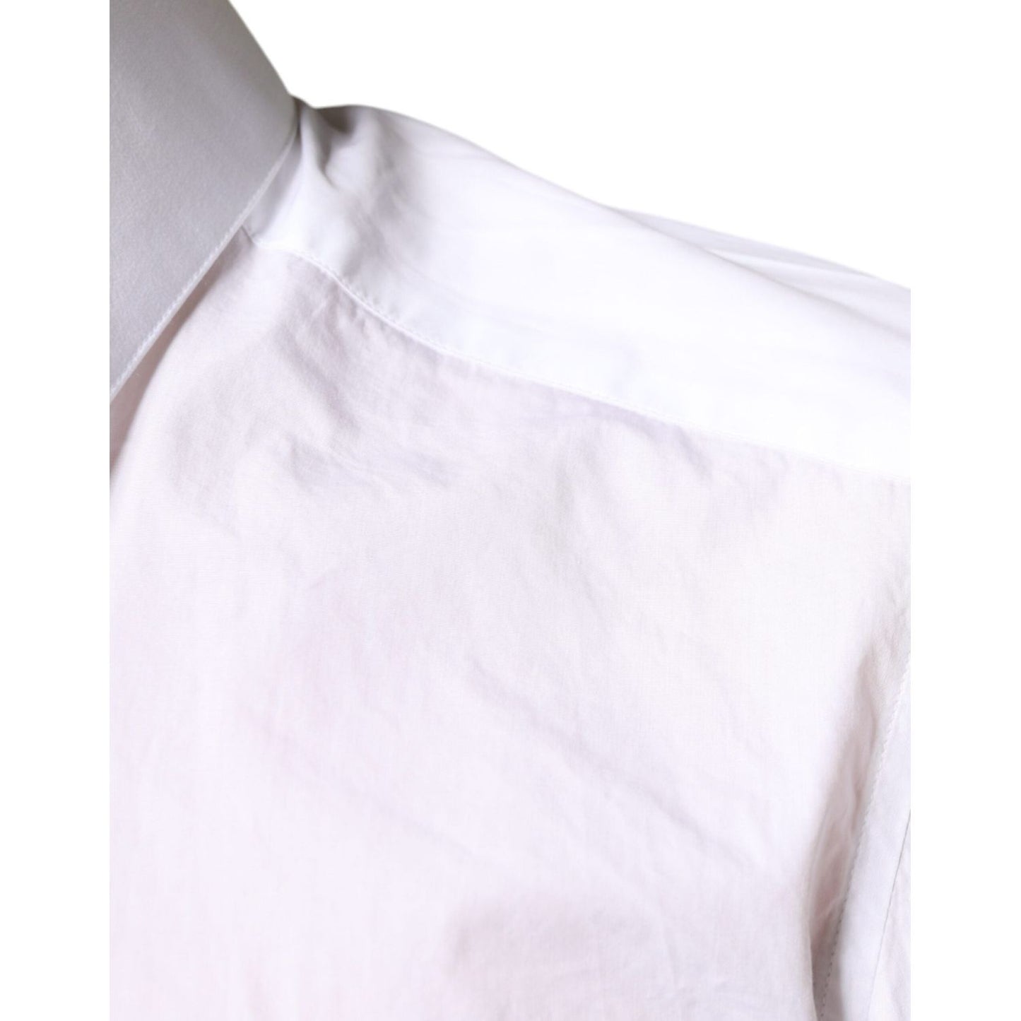 Dolce & Gabbana White Cotton Collared Men Formal Dress Shirt Dolce & Gabbana Lavender