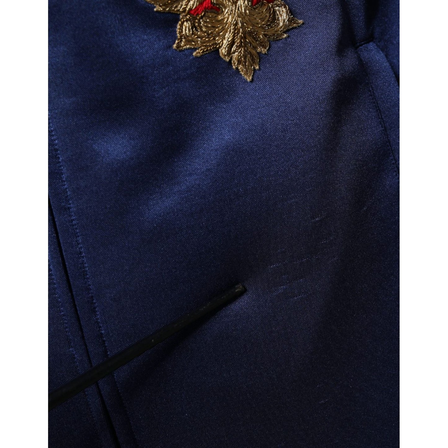 Dolce & Gabbana Blue Heraldic Patch Stripe King Bee Sweater Dolce & Gabbana Black