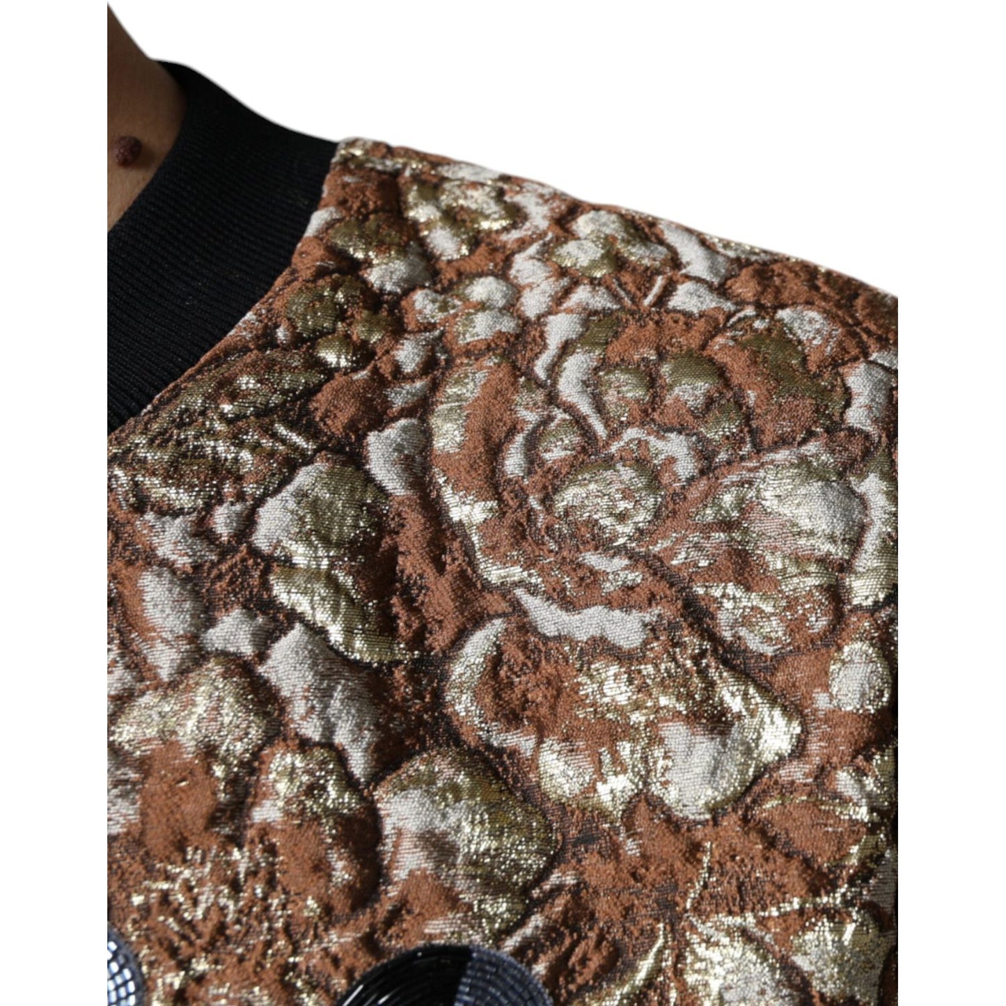 Dolce & Gabbana Brown Jacquard Mambo Pineapple Pullover Sweater Dolce & Gabbana Dim Gray