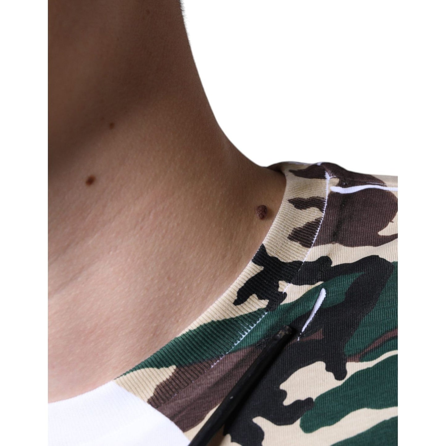 Dolce & Gabbana White Camouflage Stars Crew Neck T-shirt Dolce & Gabbana Dark Slate Gray
