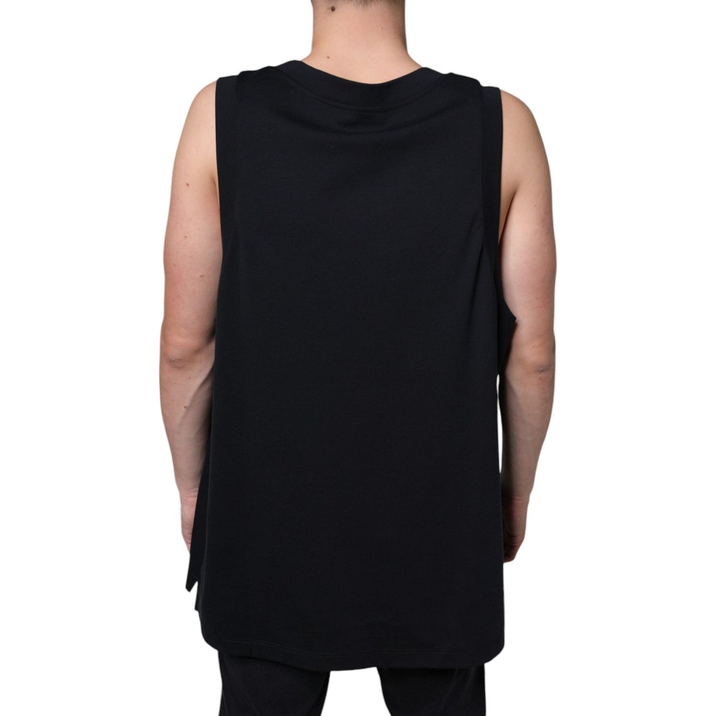 Dolce & Gabbana Black Cotton Born To Be Free Sleeveless T-shirt Dolce & Gabbana Rosy Brown