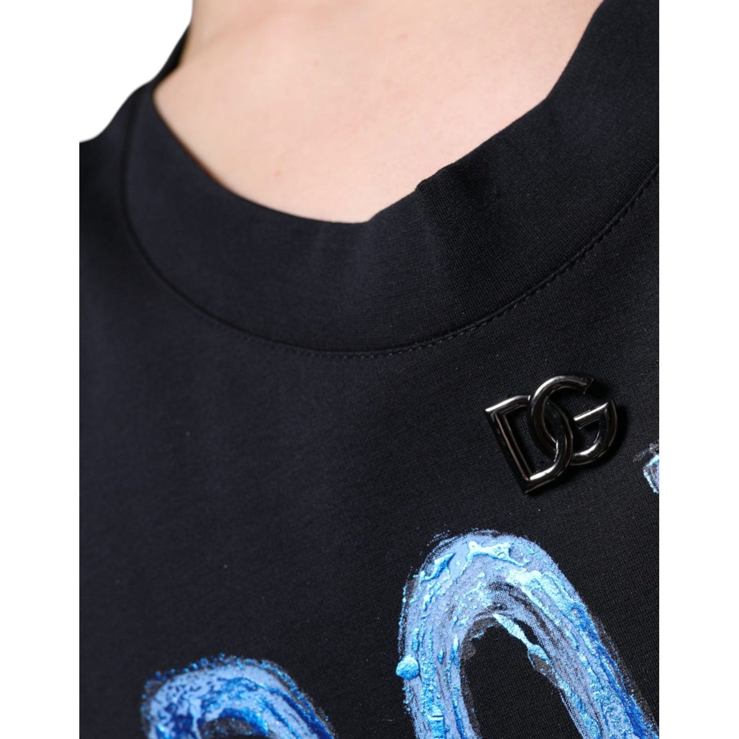 Dolce & Gabbana Black Cotton Born To Be Free Sleeveless T-shirt Dolce & Gabbana Light Gray