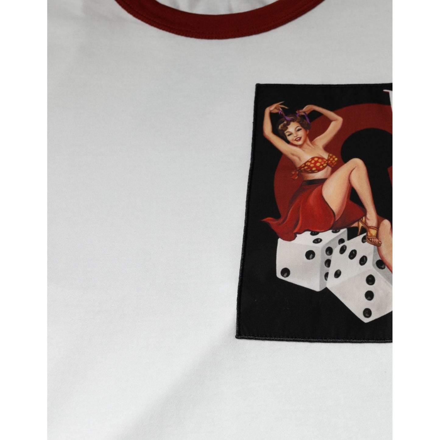 Dolce & Gabbana White Graphic Print Cotton Crew Neck T-shirt Dolce & Gabbana Light Gray