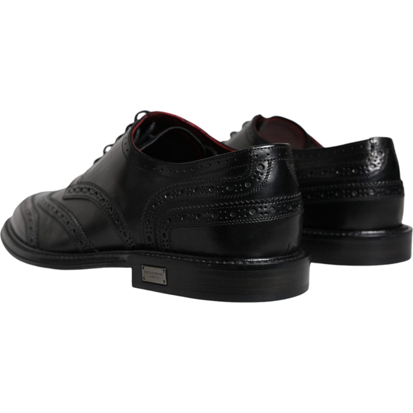 Dolce & Gabbana Black Leather Oxford Wingtip Formal Shoes Dolce & Gabbana Black