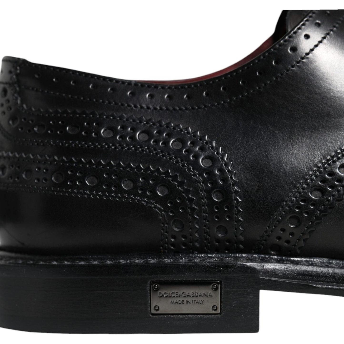 Dolce & Gabbana Black Leather Oxford Wingtip Formal Shoes Dolce & Gabbana Black