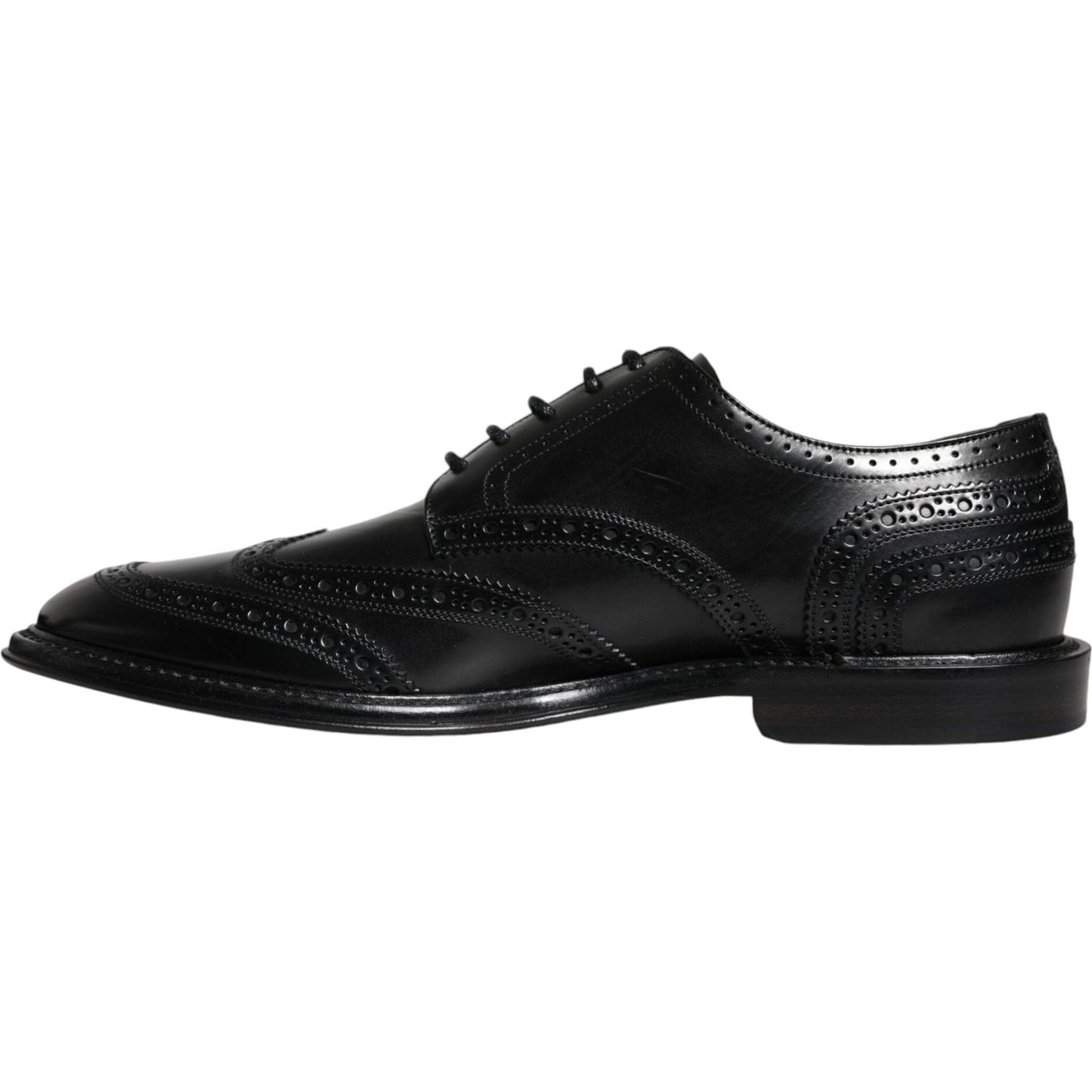 Dolce & Gabbana Black Leather Oxford Wingtip Formal Shoes Dolce & Gabbana Black