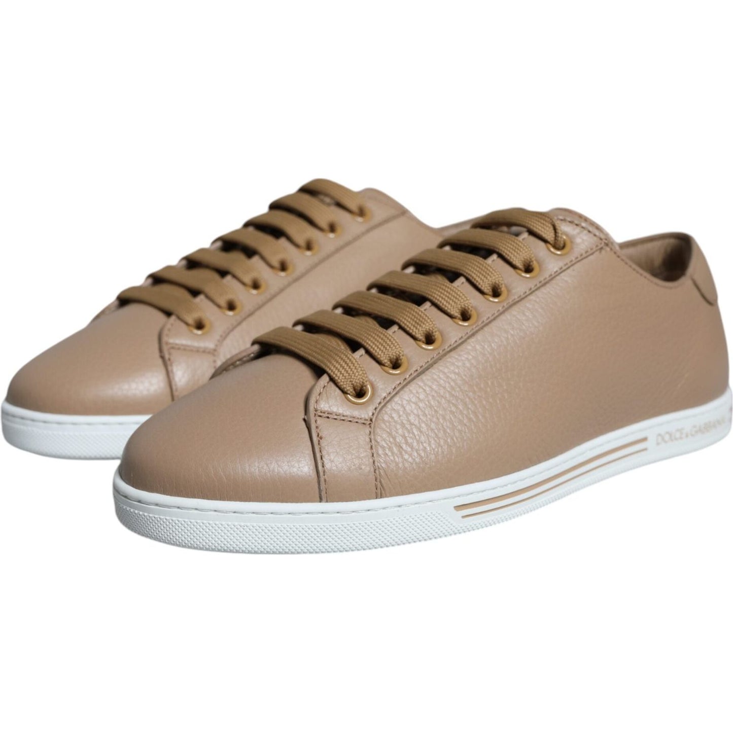 Dolce & Gabbana Brown Low Top Men Saint Tropez Sneakers Shoes Dolce & Gabbana Rosy Brown