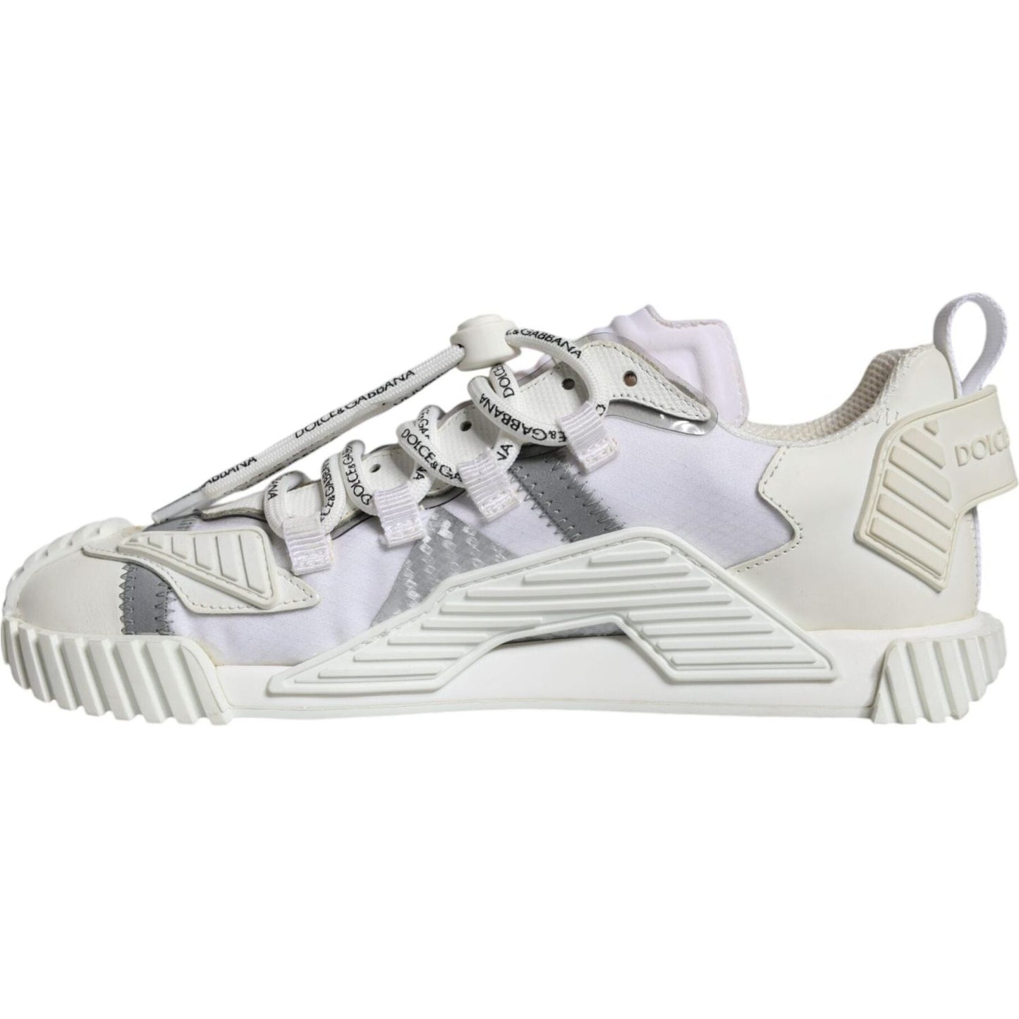 Dolce & Gabbana White Lace Up Low Top NS1 Sneakers Shoes Dolce & Gabbana Light Gray