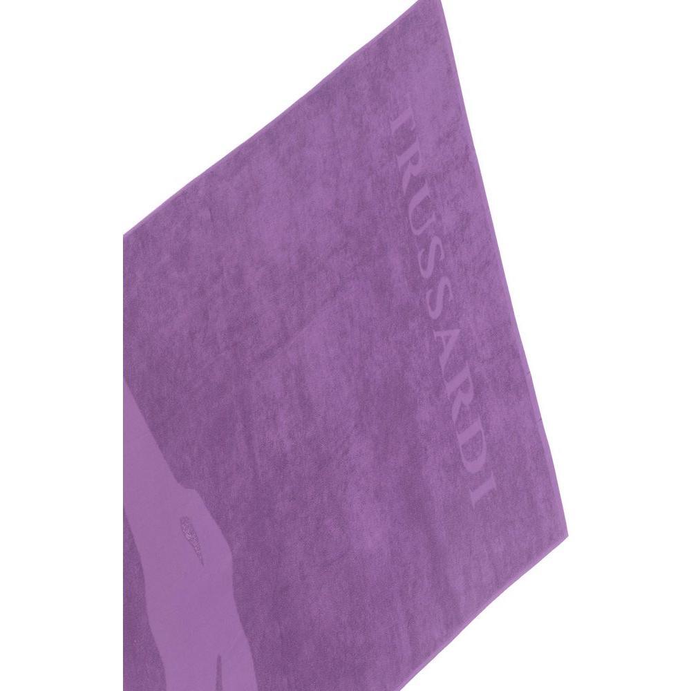 Trussardi Beachwear Purple Cotton Men Swim Towel TR-24328-UNISEX