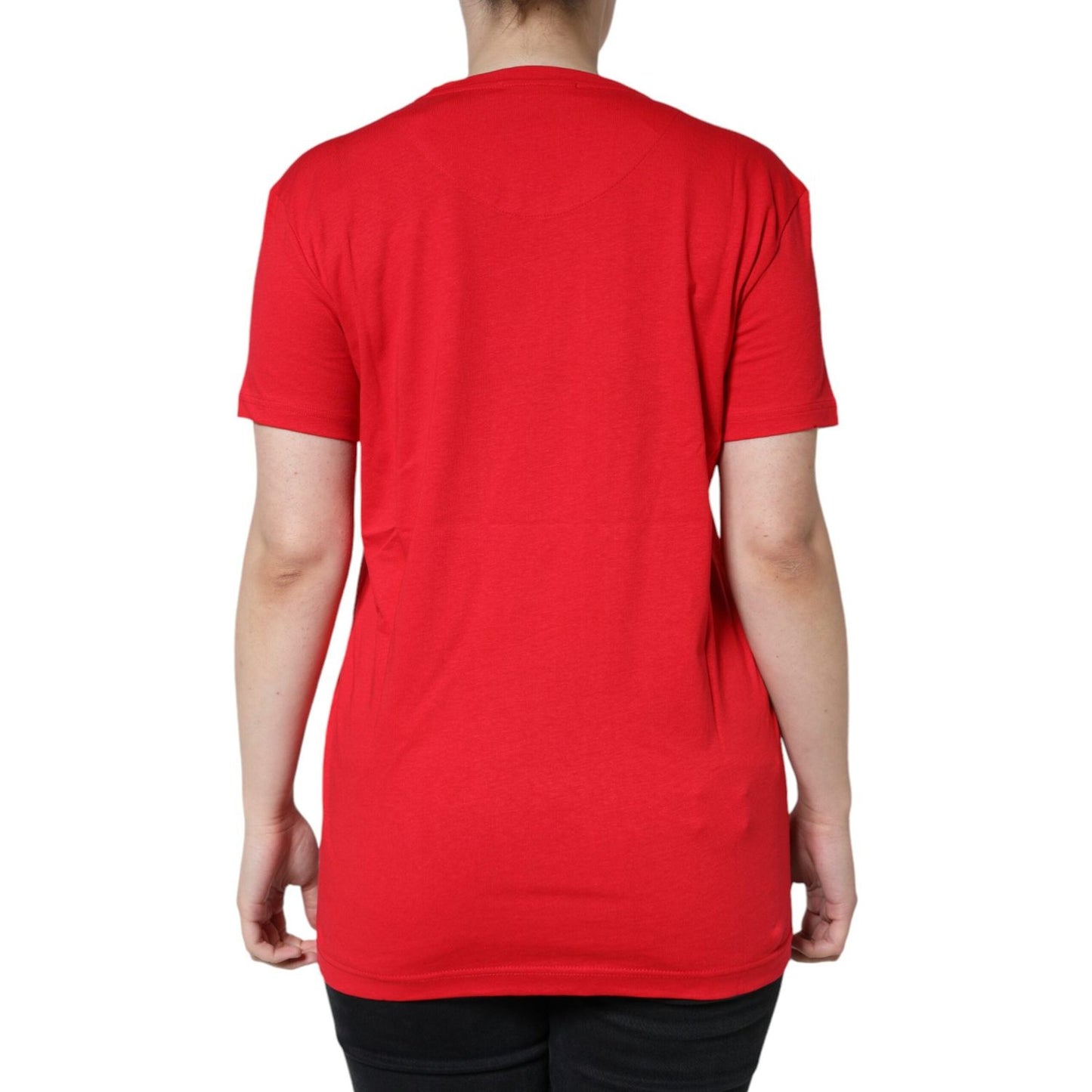 Dolce & Gabbana Red Cotton Crew Neck Short Sleeve Tee T-shirt Dolce & Gabbana Firebrick