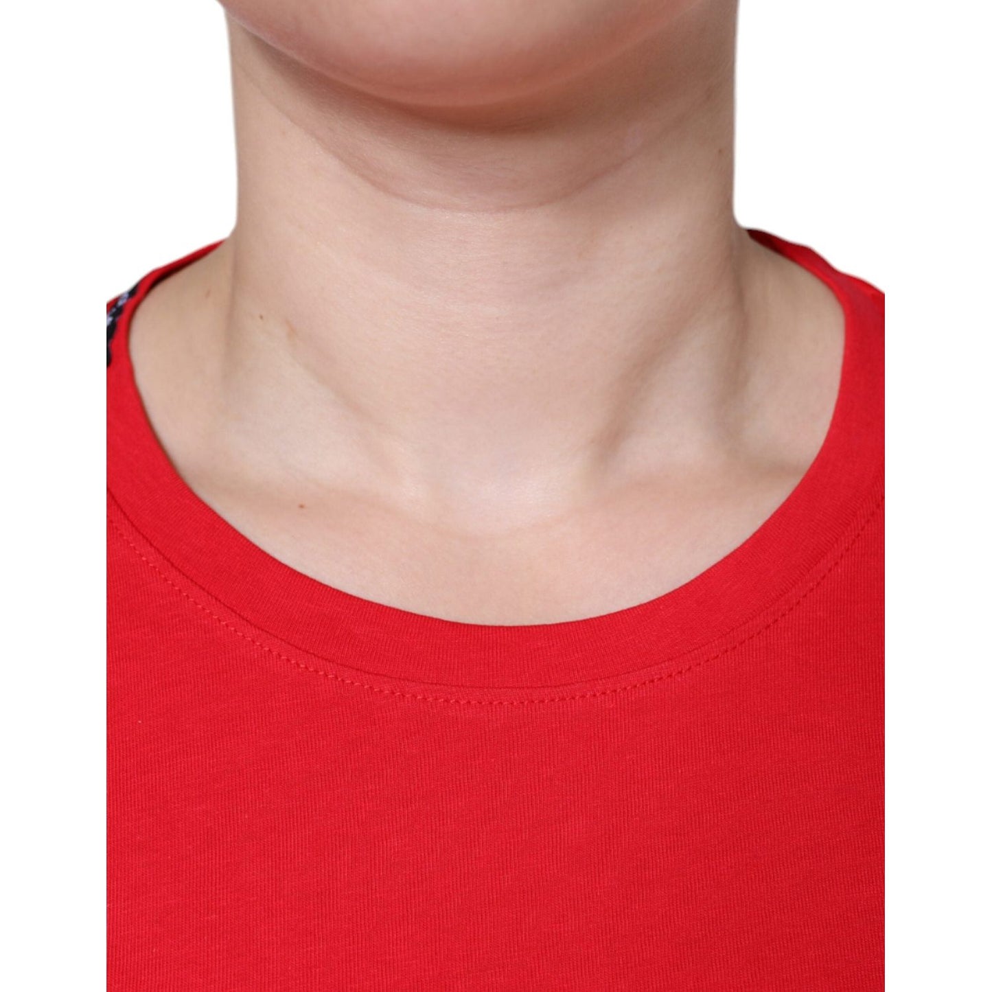 Dolce & Gabbana Red Cotton Crew Neck Short Sleeve Tee T-shirt Dolce & Gabbana Gray