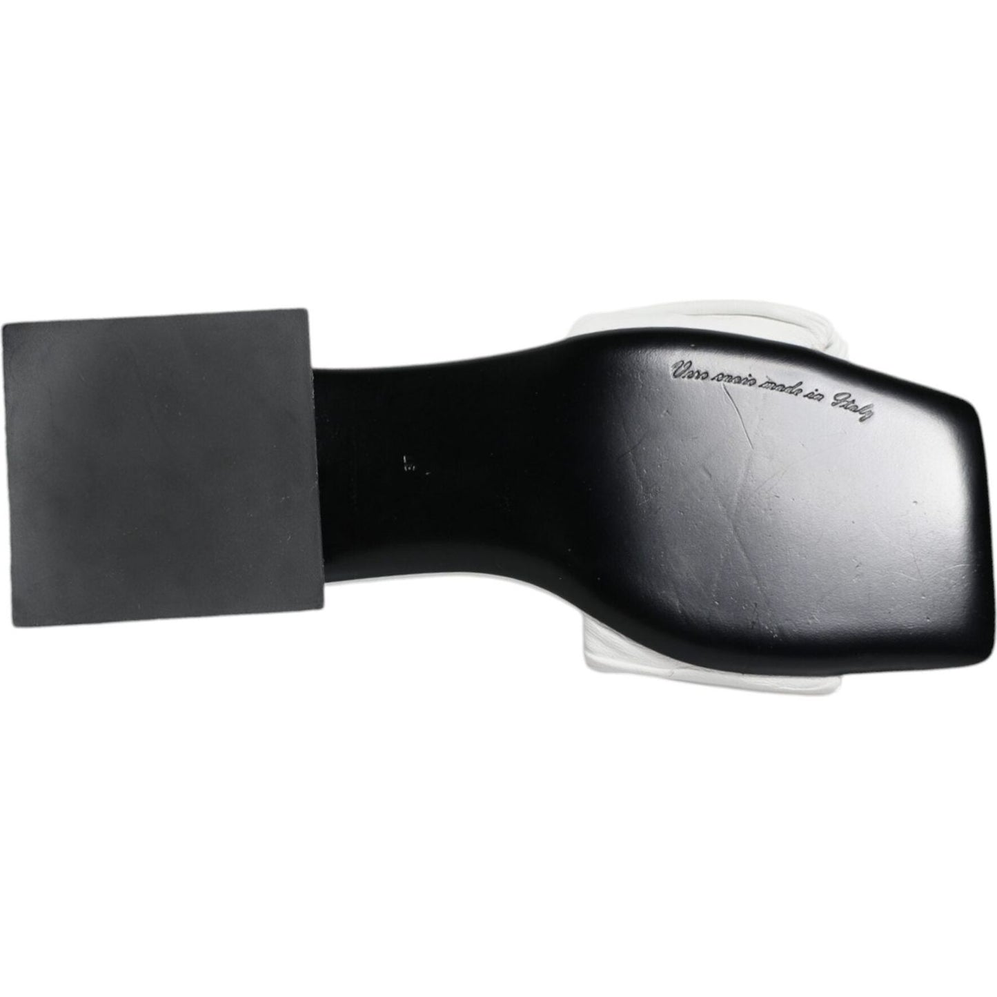 Dolce & Gabbana White Leather Slides Flats Sandals Shoes Dolce & Gabbana Dark Slate Gray