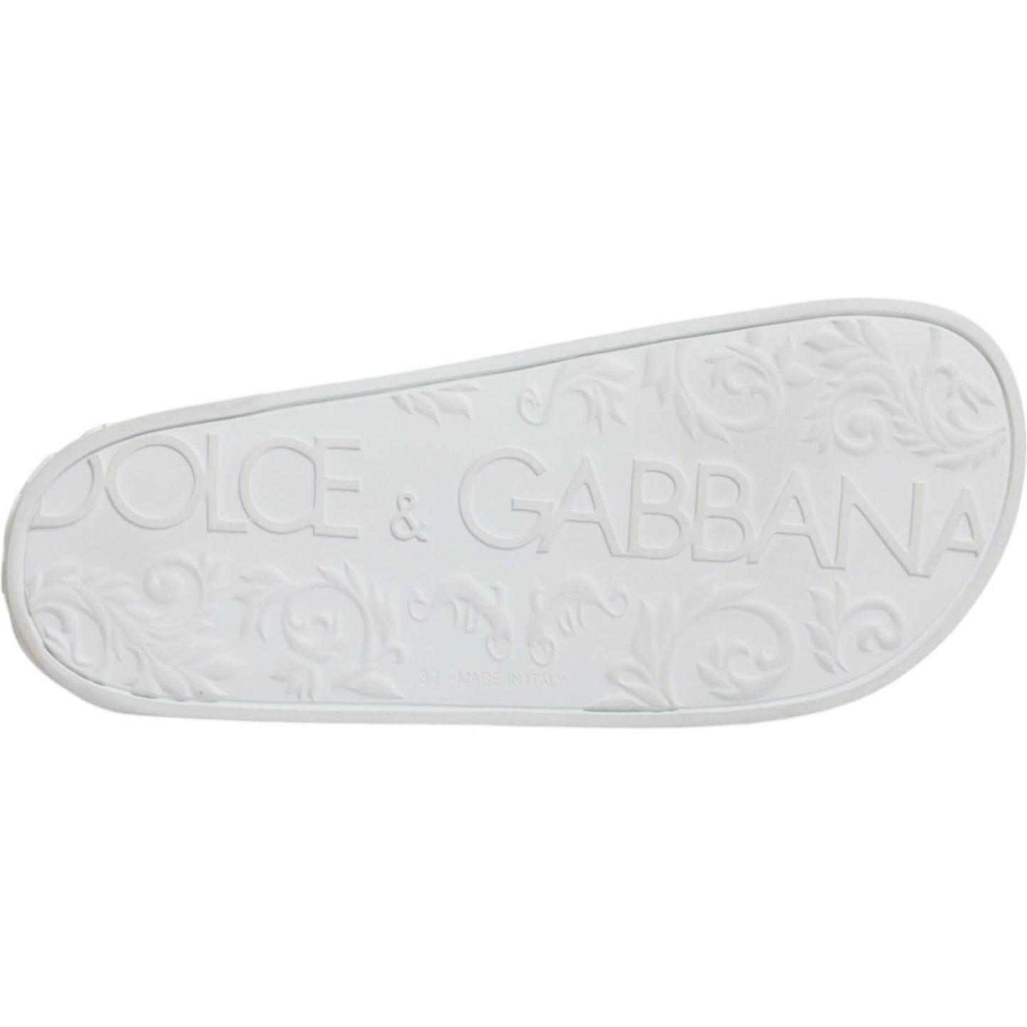 Dolce & Gabbana White Rubber Slides Sandals Beachwear Shoes Dolce & Gabbana Light Gray