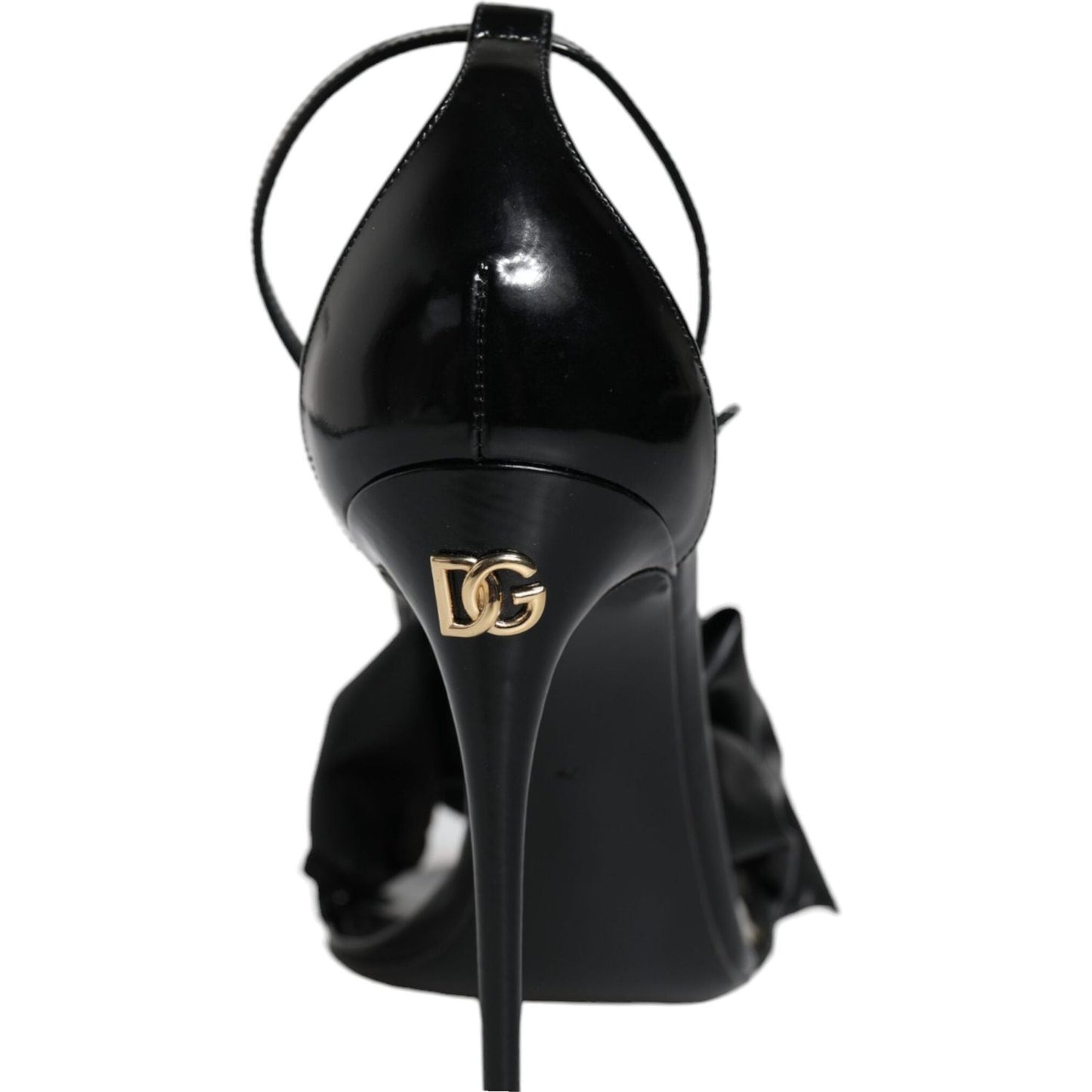 Dolce & Gabbana Black Leather Ankle Strap Heel Sandals Shoes Dolce & Gabbana Black