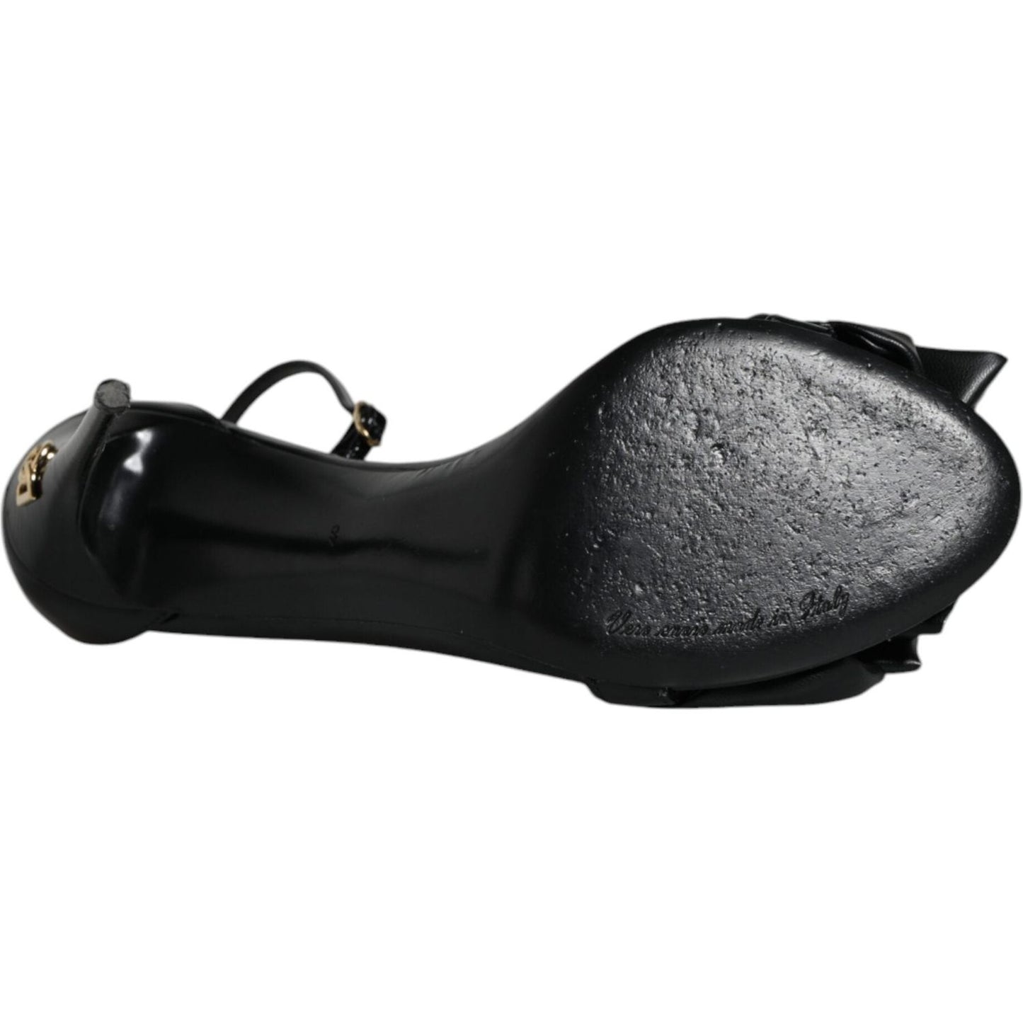 Dolce & Gabbana Black Leather Ankle Strap Heel Sandals Shoes Dolce & Gabbana Black