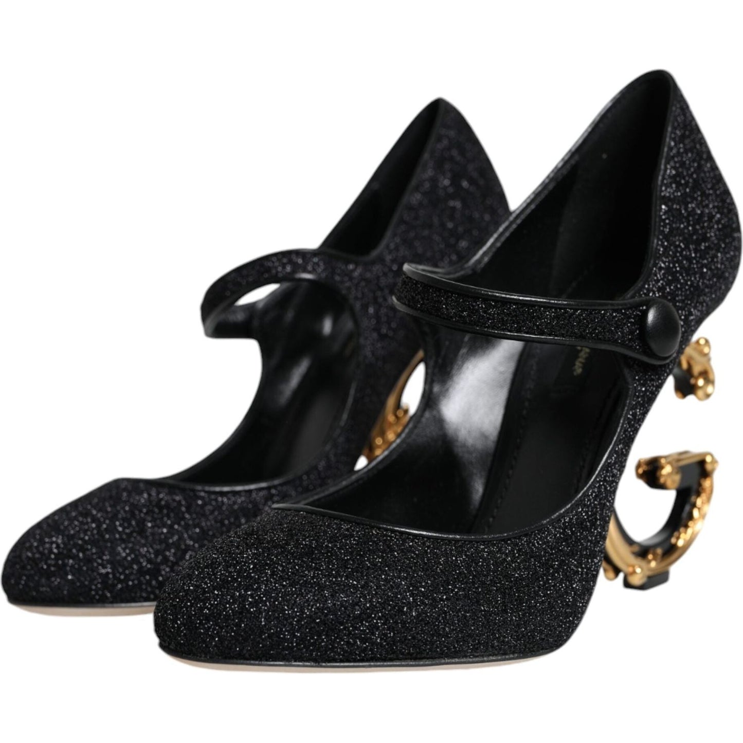 Dolce & Gabbana Black Suede Mary Jane Heel Sandals Shoes Dolce & Gabbana Black