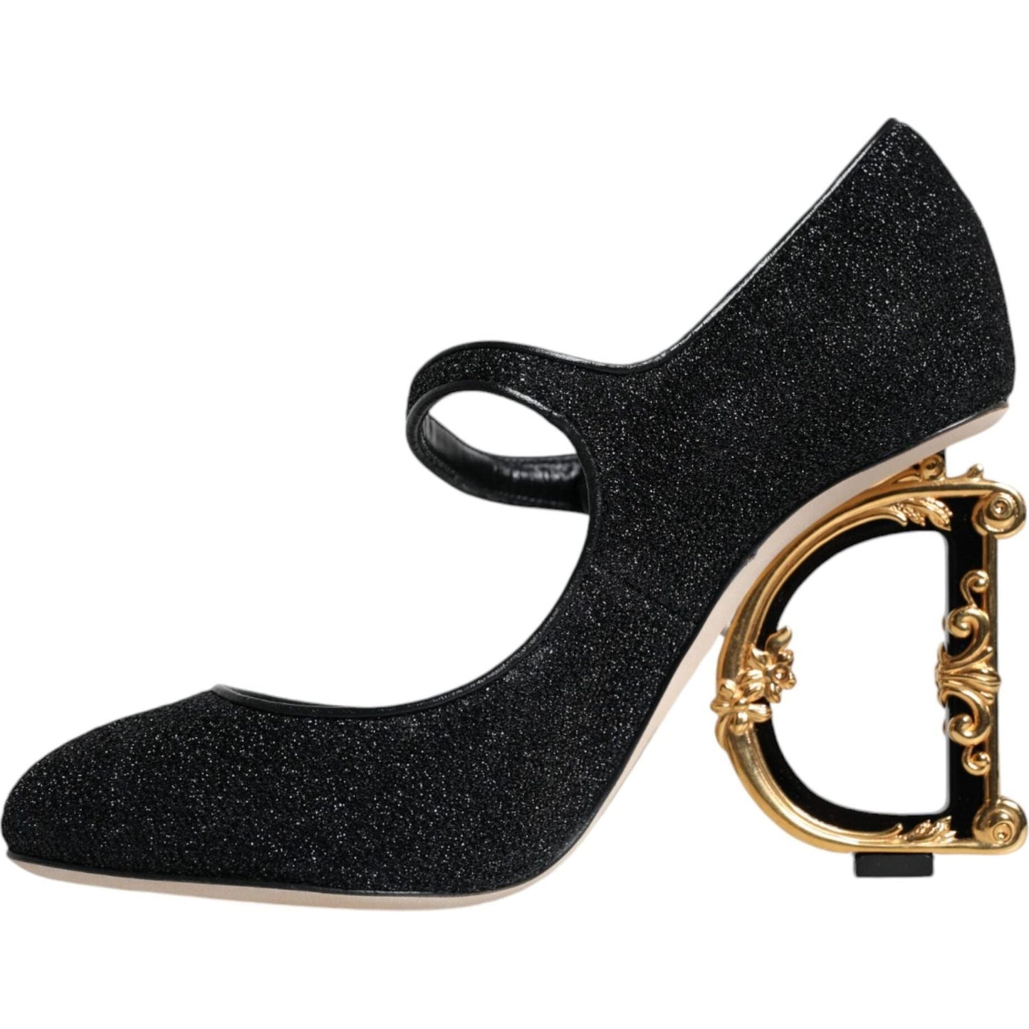 Dolce & Gabbana Black Suede Mary Jane Heel Sandals Shoes Dolce & Gabbana Black