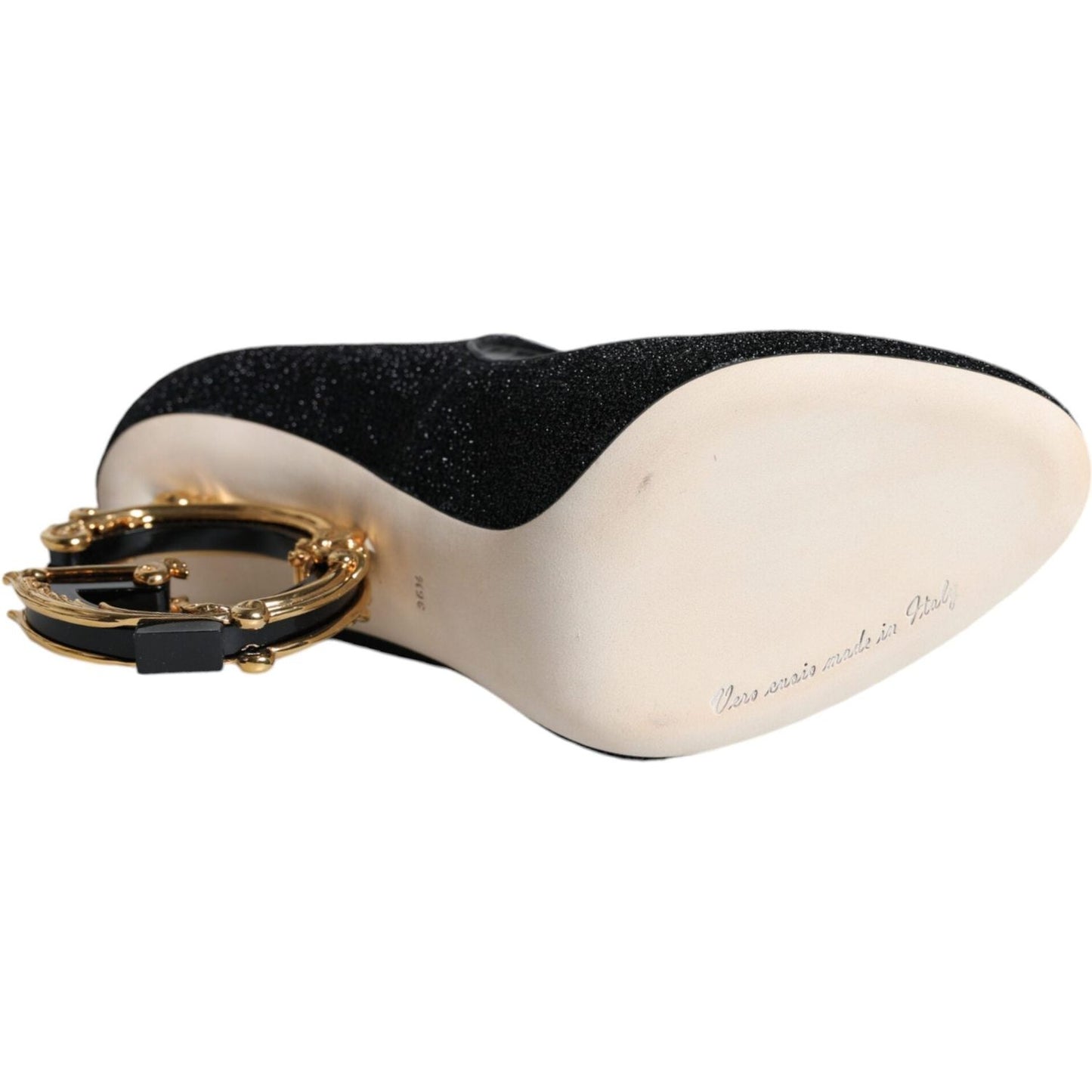 Dolce & Gabbana Black Suede Mary Jane Heel Sandals Shoes Dolce & Gabbana Black