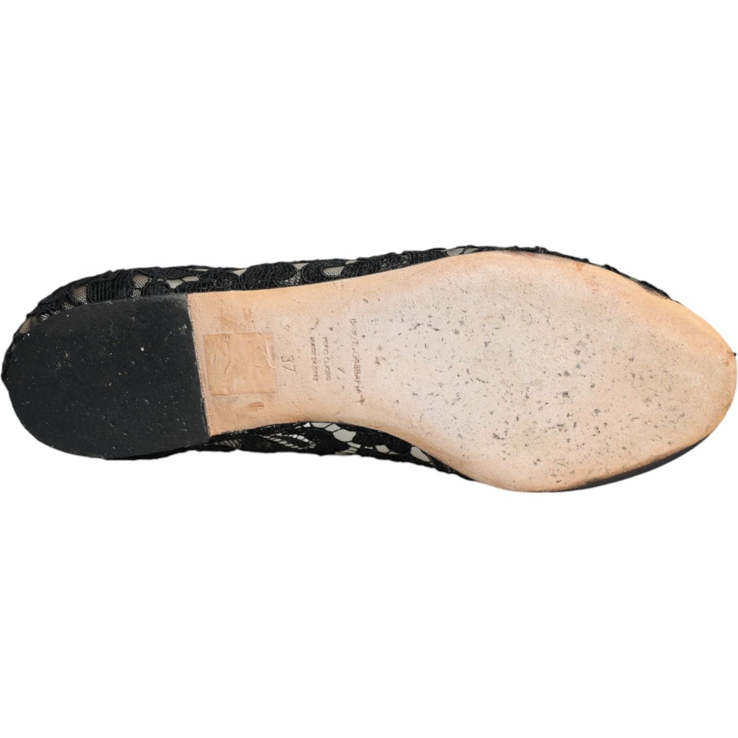 Dolce & Gabbana Black Lace Crystal Ballet Flats Loafer Shoes Dolce & Gabbana Dark Slate Gray
