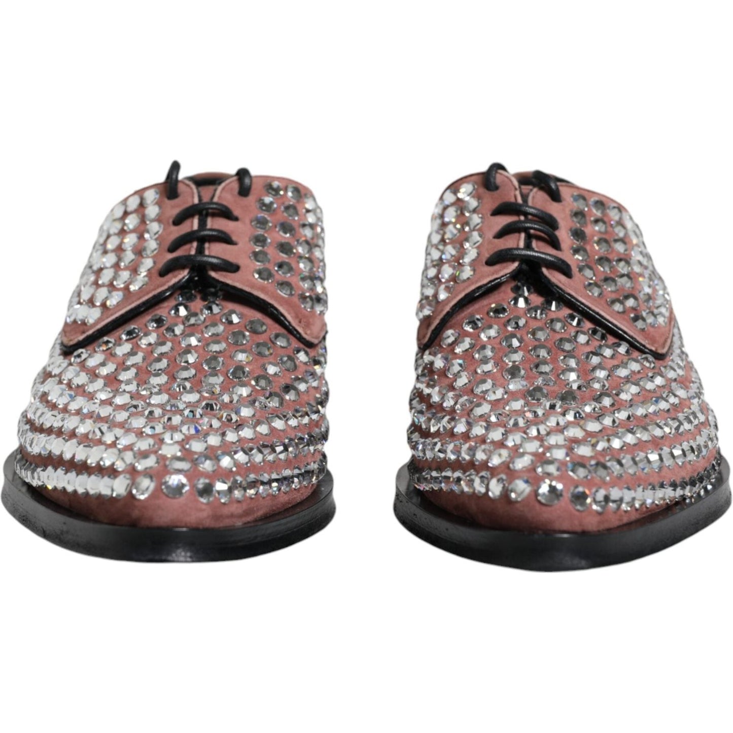 Dolce & Gabbana Brown Strass Embellished Derby Dress Shoes Dolce & Gabbana Dim Gray